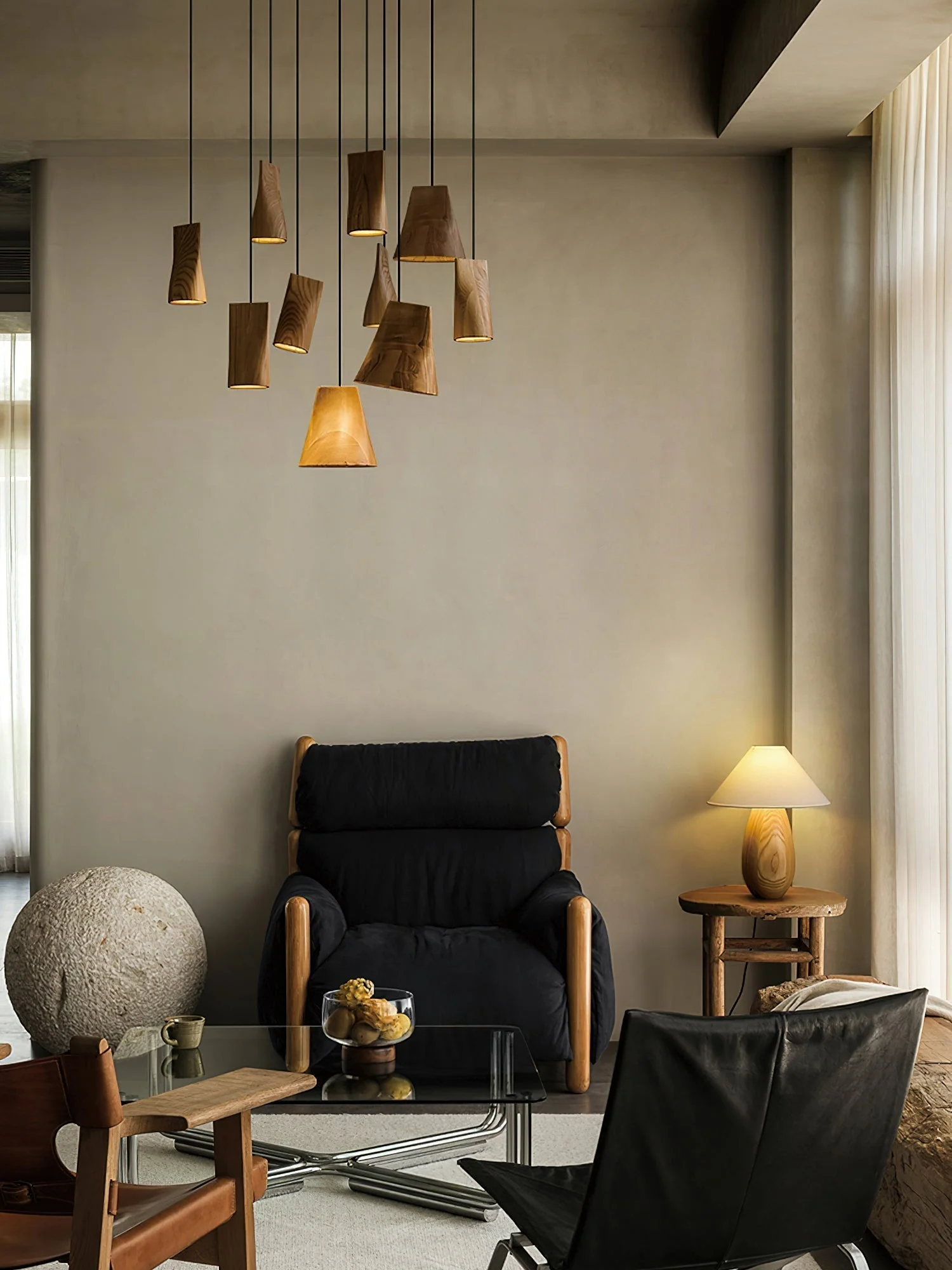 Ivarara Asymmetrical Wood Pendant Light - Image 8