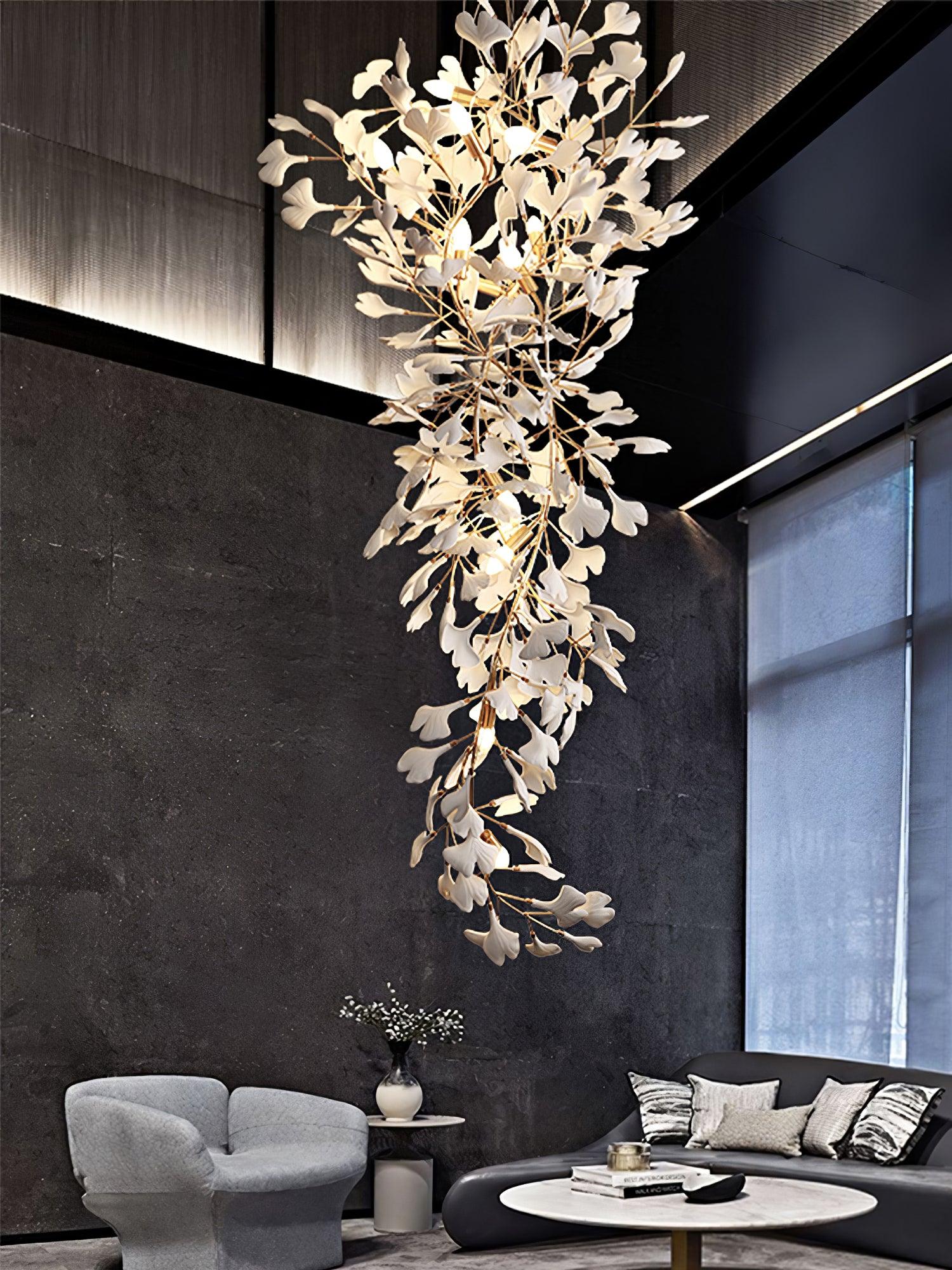 Ivmarel Gingko Long Branch Ceramics Chandelier - Image 14