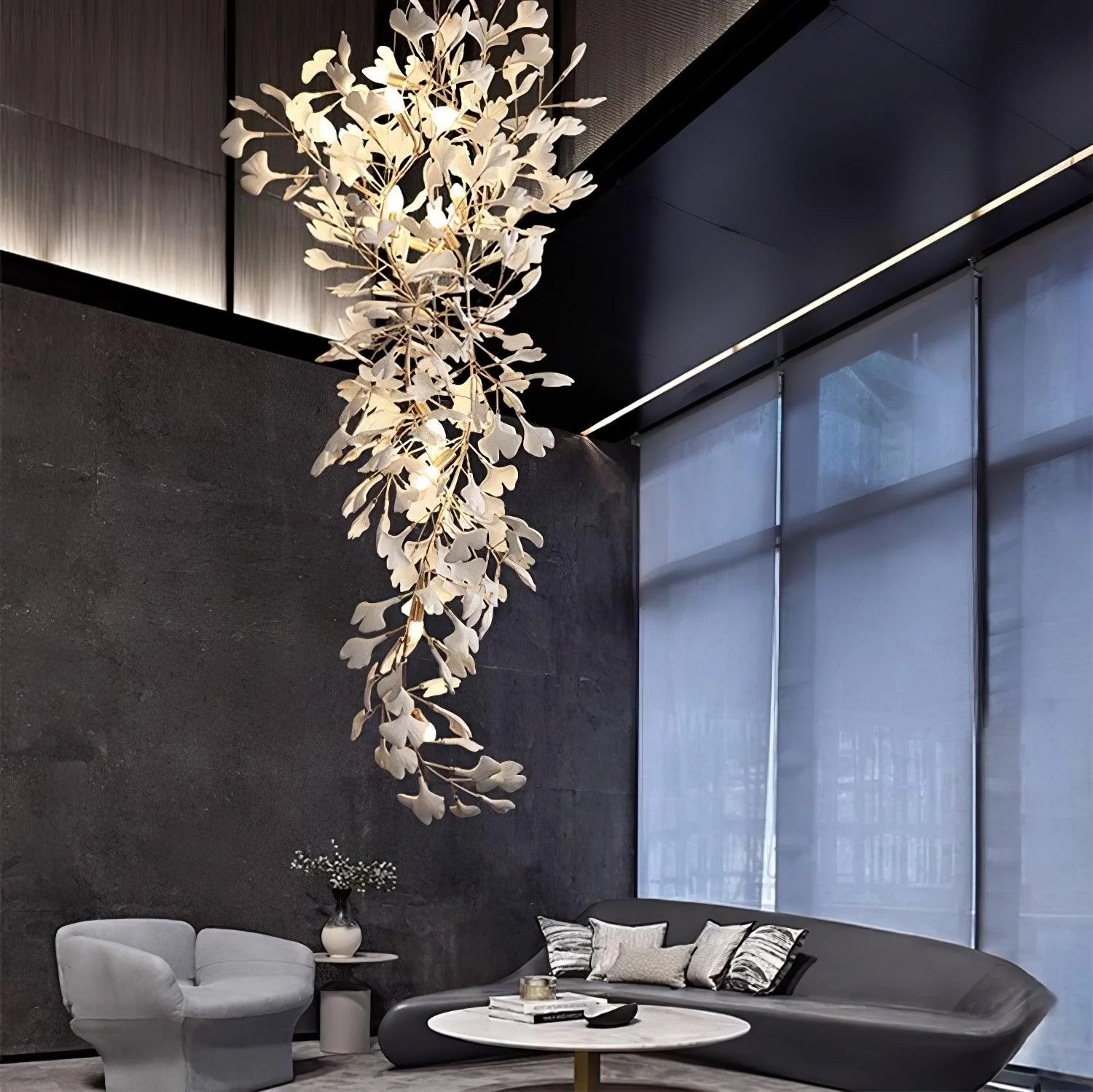 Ivmarel Gingko Long Branch Ceramics Chandelier - Image 16