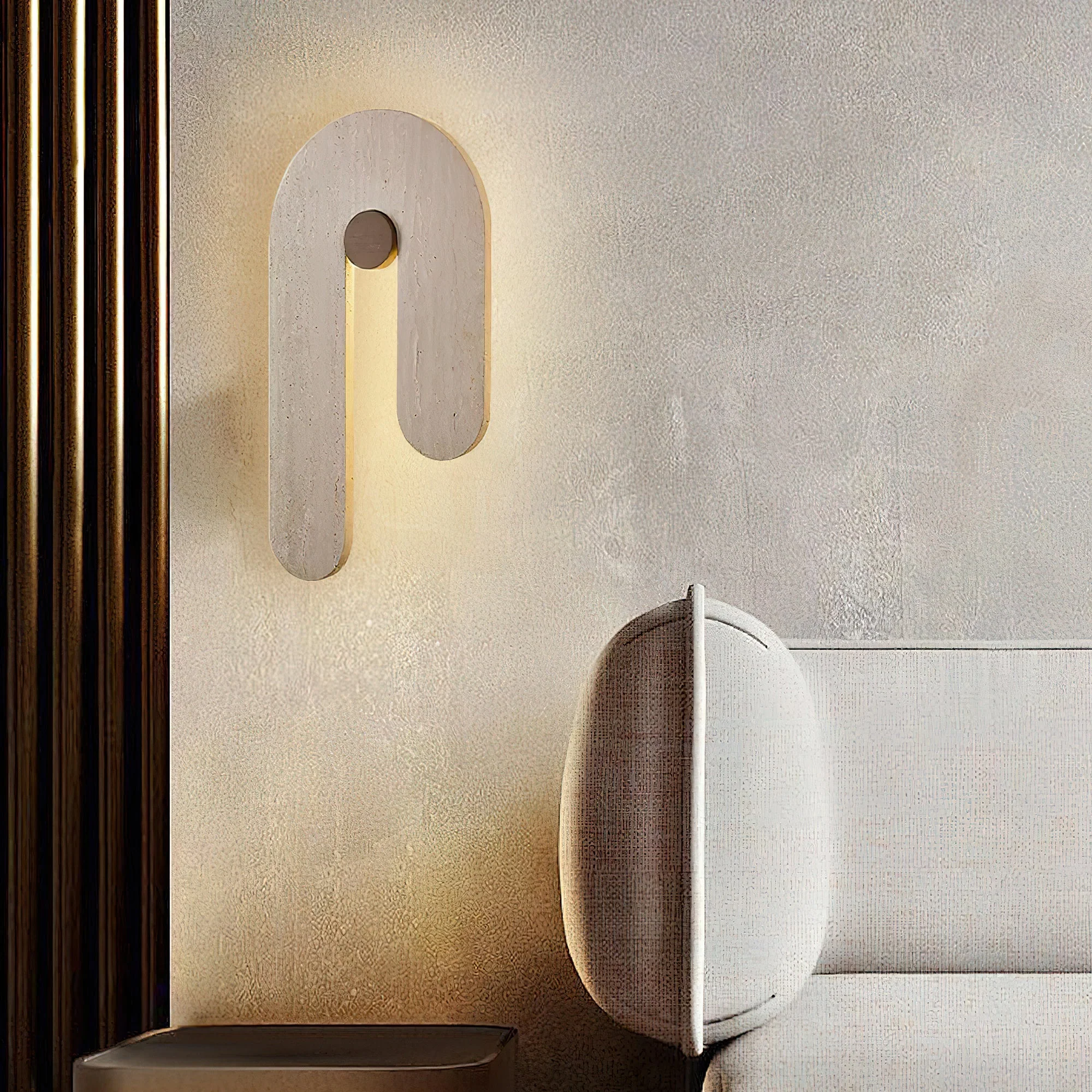 Jiome Wabi-Sabi Travertine Wall Light - Image 2