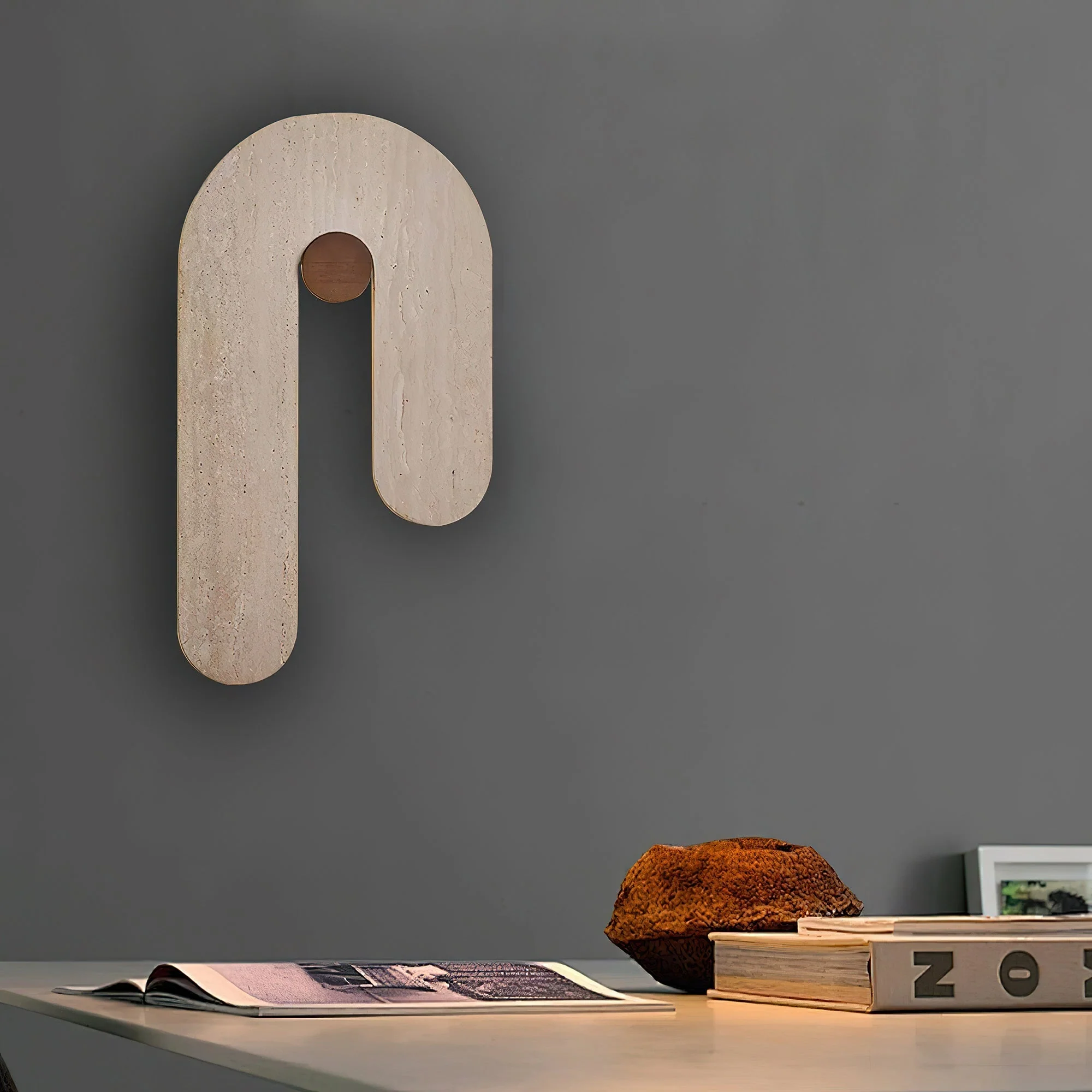 Jiome Wabi-Sabi Travertine Wall Light - Image 3
