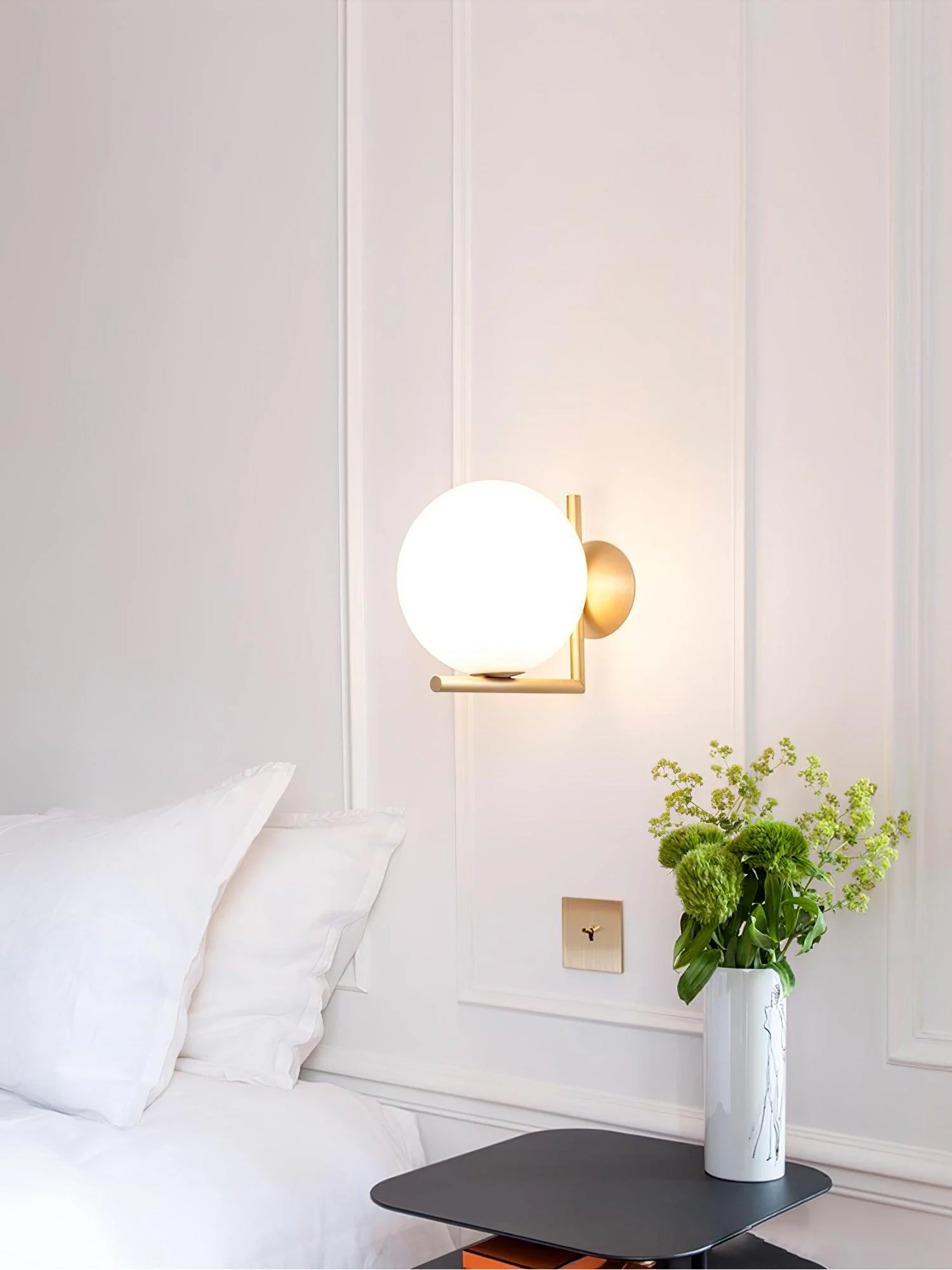 Joanna Modern Minimalist Opal Blown Glass Wall Lamp - Image 27