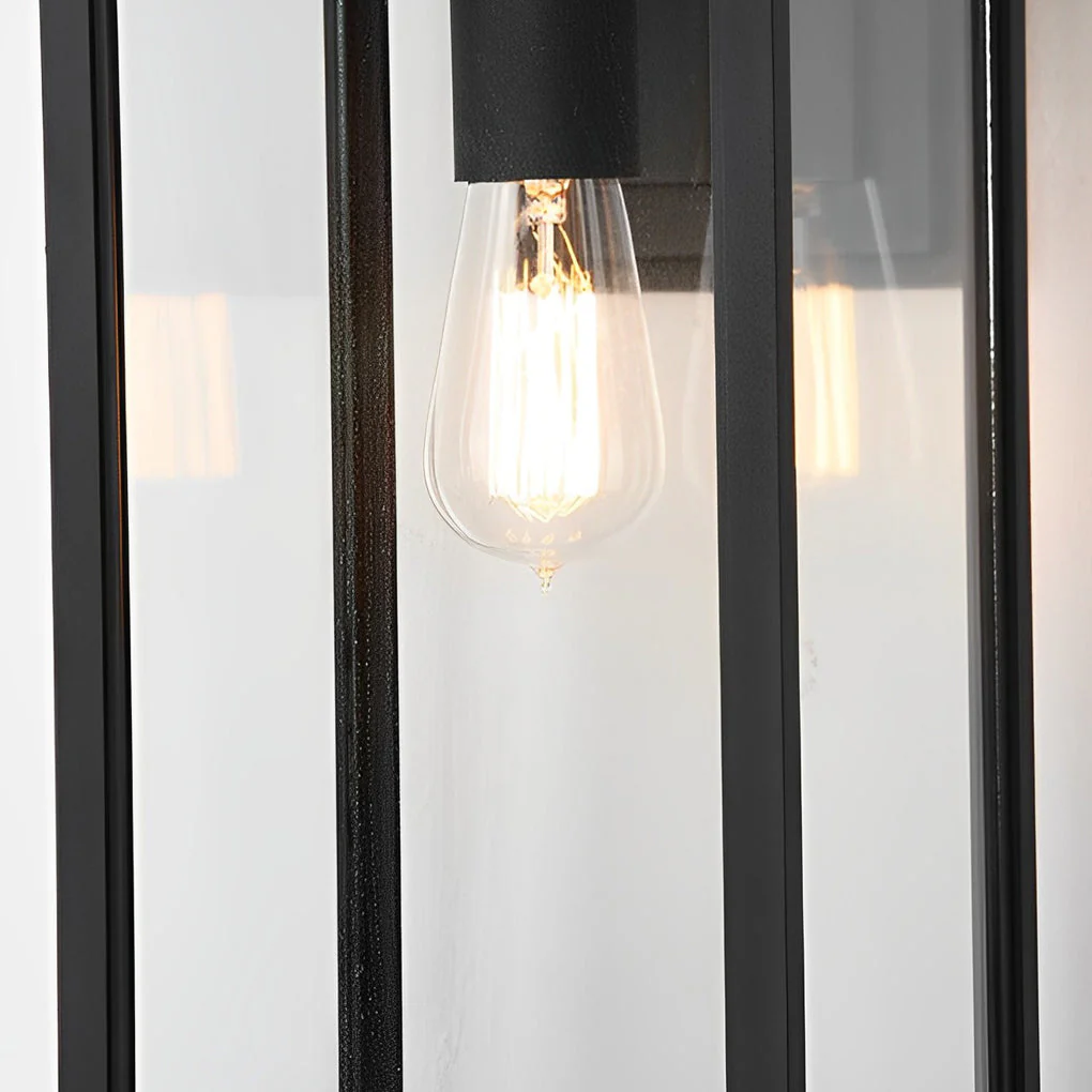 Jophine Rectangular Industrial Glass Outdoor Wall Lamp - Image 5