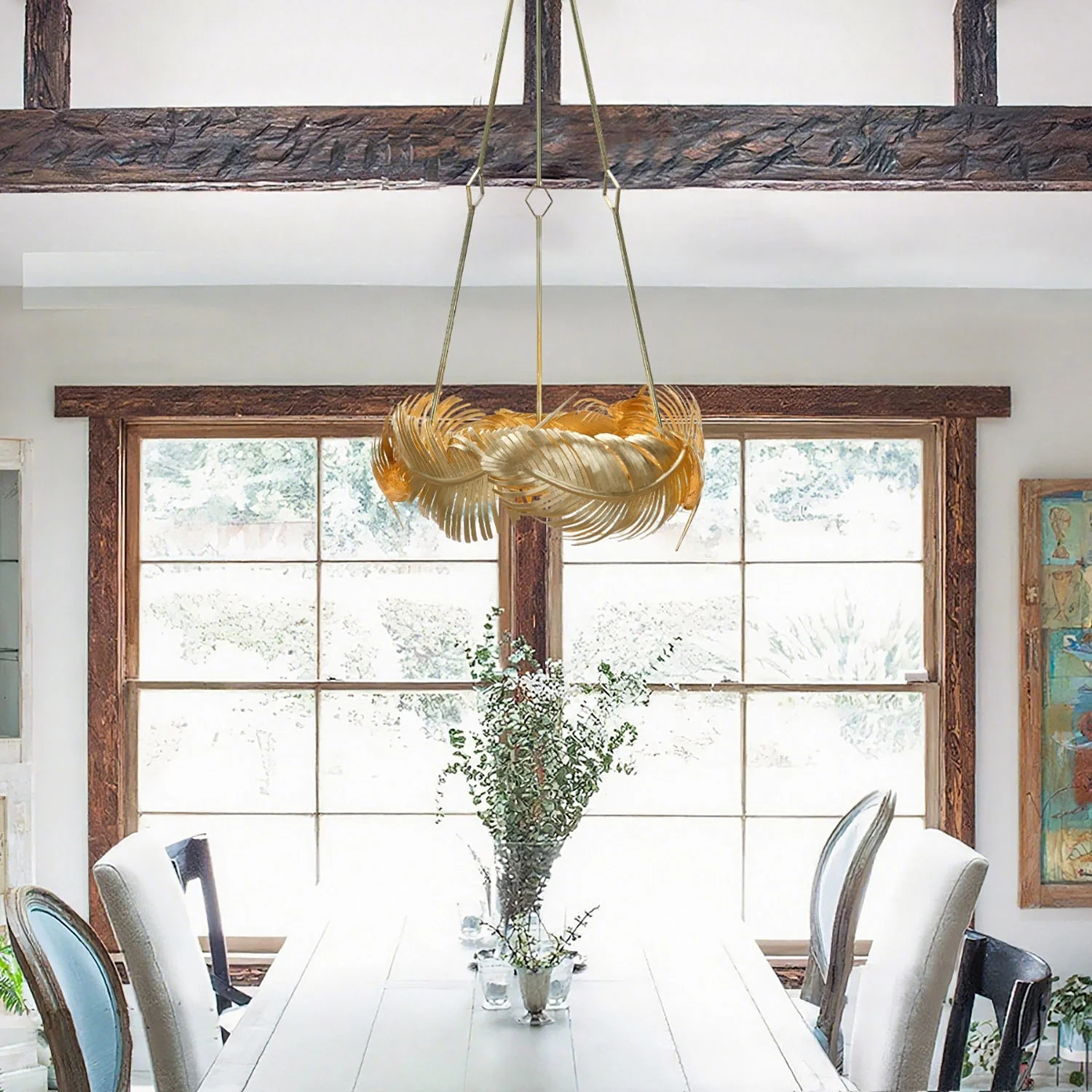 Josette Contemporary Brass Chandelier - Image 2