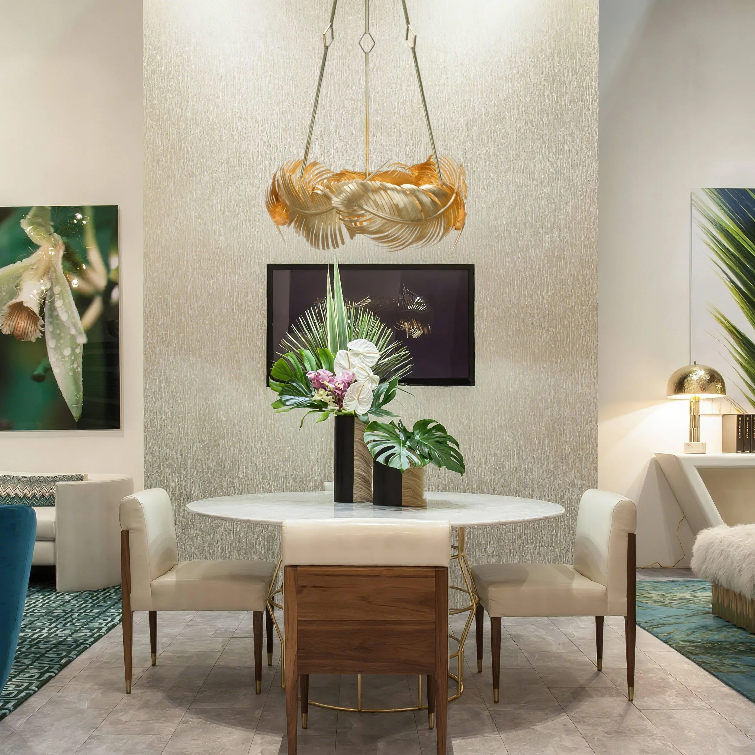 Josette Contemporary Brass Chandelier - Image 3