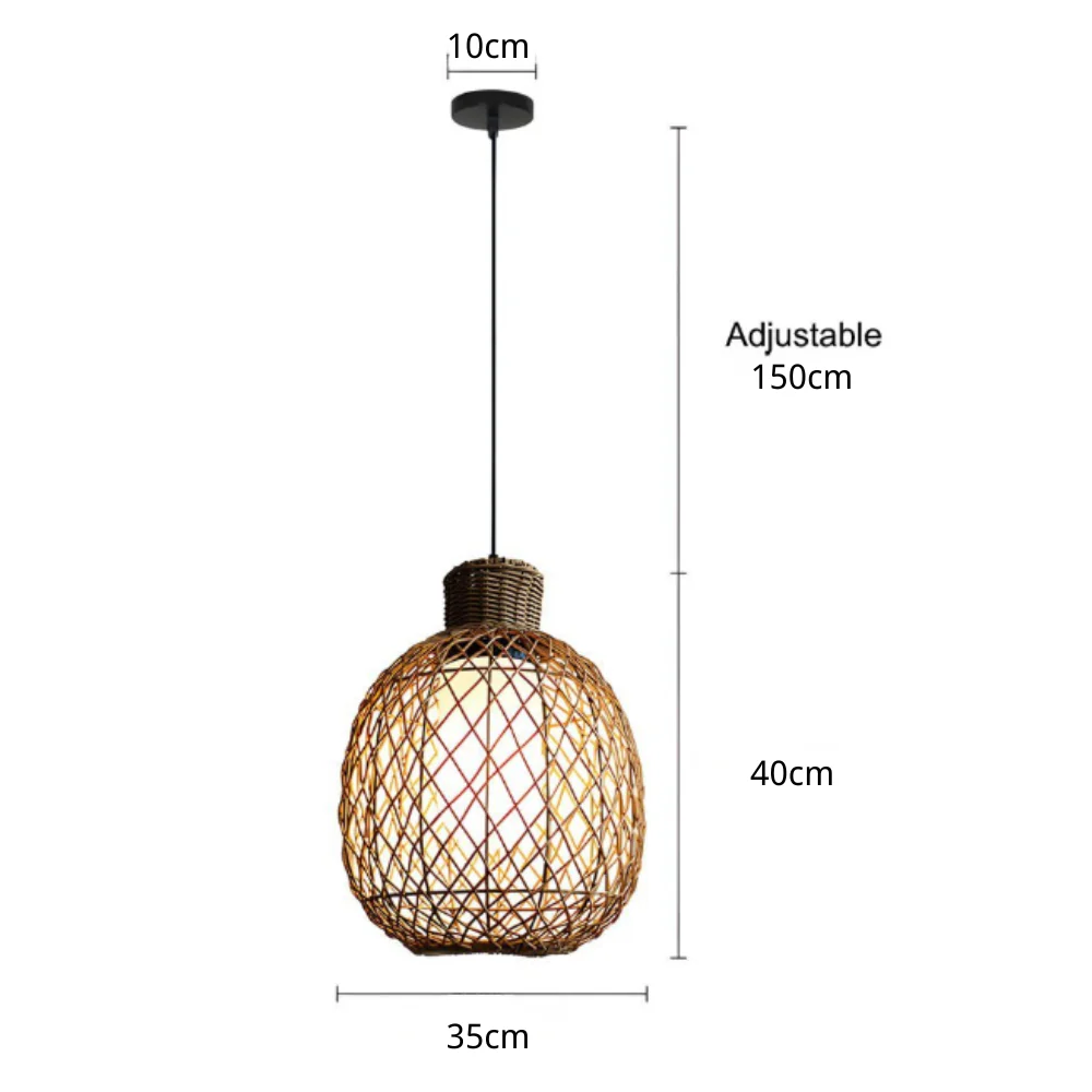 Julianay Rustic Modern Rattan Outdoor Pendant Lantern Lights - Image 6