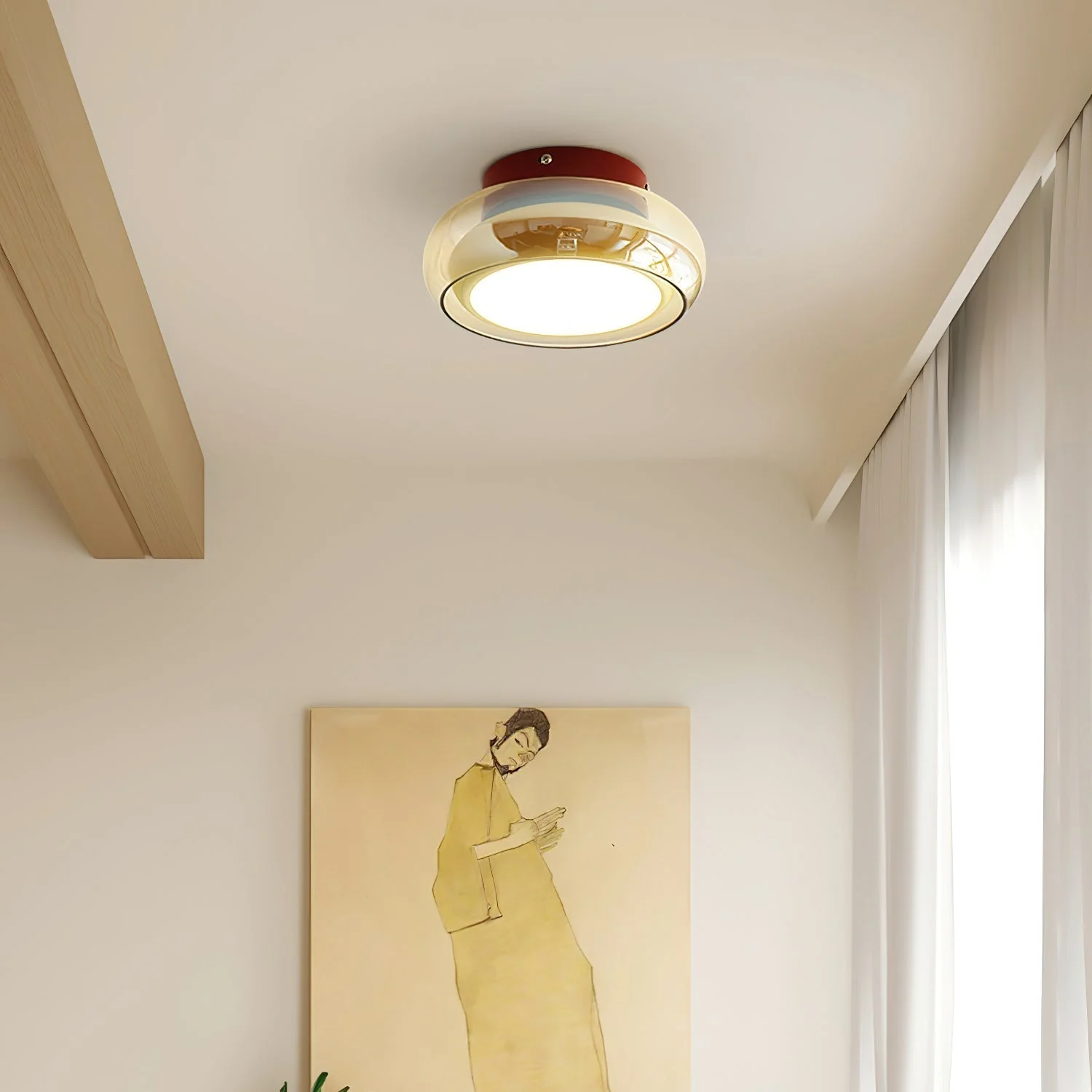 June Retro Glass Flush Mount Ceiling Light - Image 5