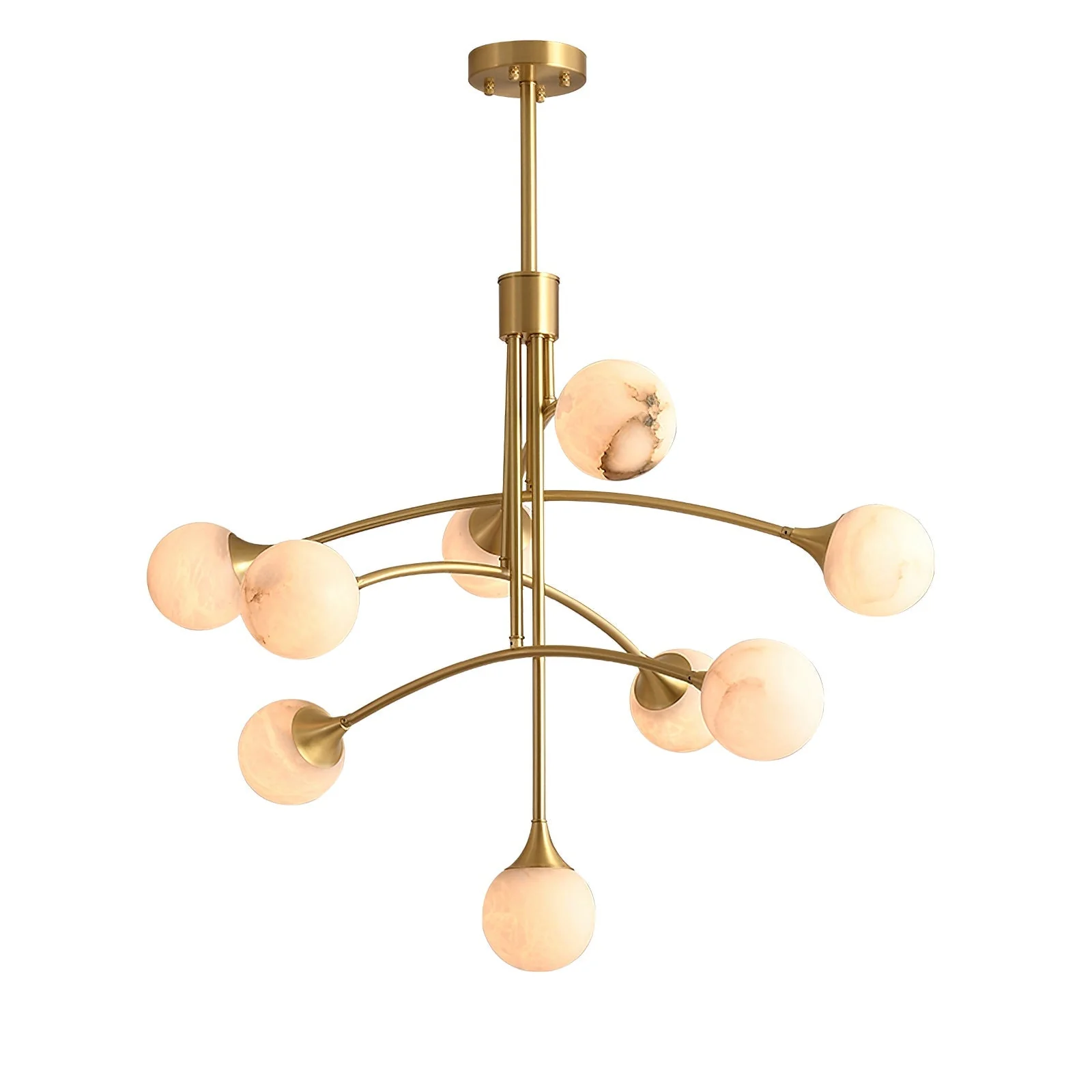 Kael Modern Sputnik Alabaster Chandelier - Image 10