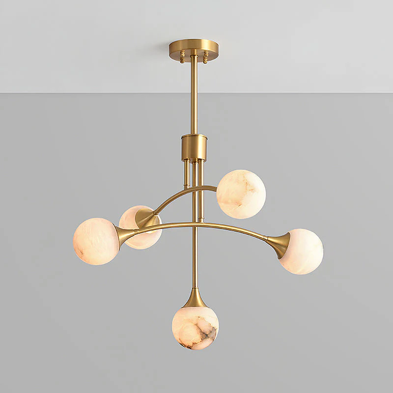 Kael Modern Sputnik Alabaster Chandelier - Image 13