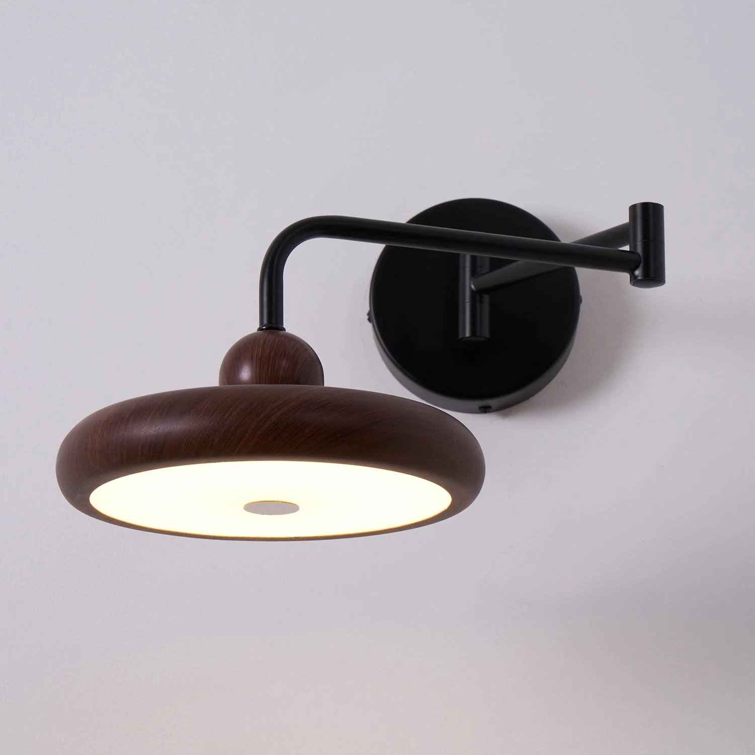 Kenshika Wooden Disc Black Wall Light - Image 27