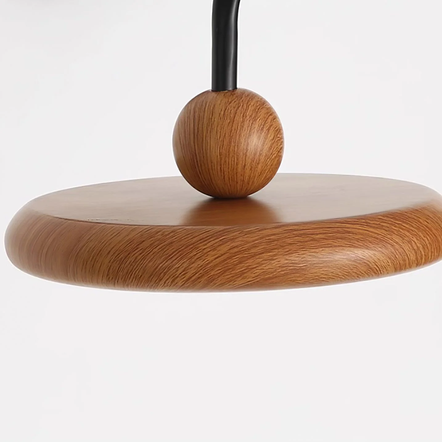 Kenshika Wooden Disc Black Wall Light - Image 8