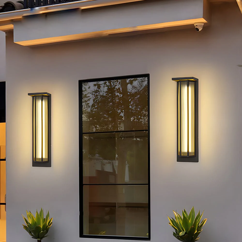 Keway Rectangular Transparent Outdoor Wall Lights - Image 3