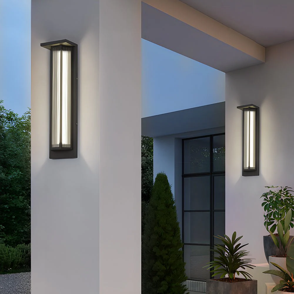 Keway Rectangular Transparent Outdoor Wall Lights - Image 4