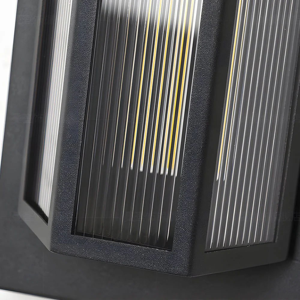Keway Rectangular Transparent Outdoor Wall Lights - Image 6