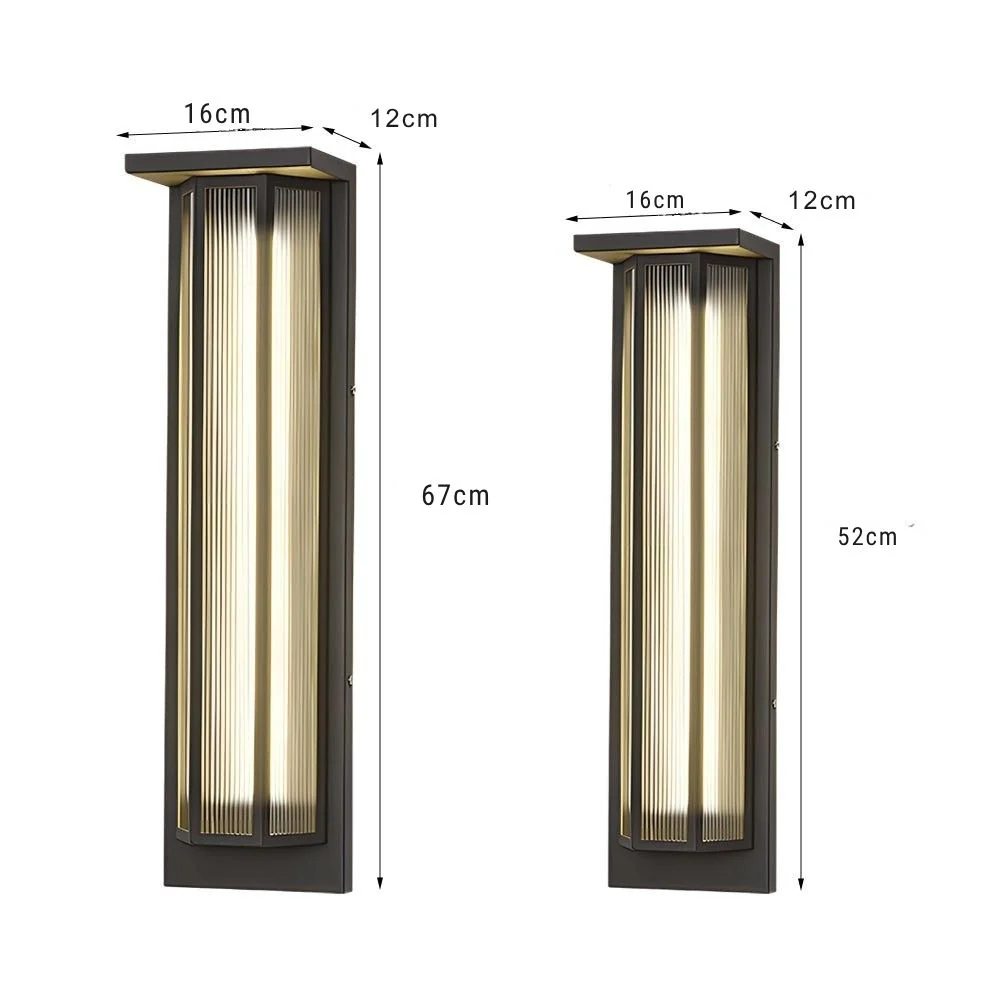 Keway Rectangular Transparent Outdoor Wall Lights - Image 8