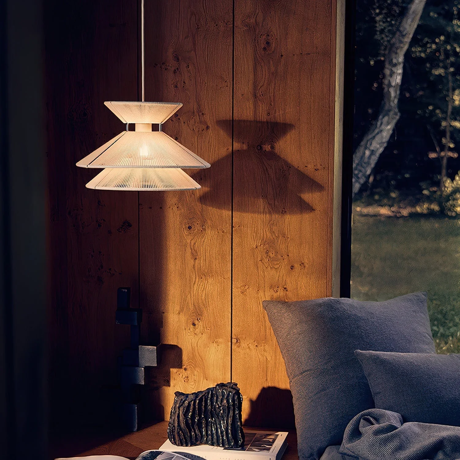 Kiku Wabi-Sabi Cotton Thread Pendant Light - Image 2