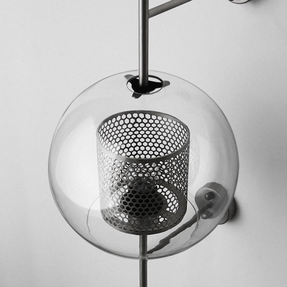Kiri Industrial Classy Global Clear Glass Wall Lamp - Image 11
