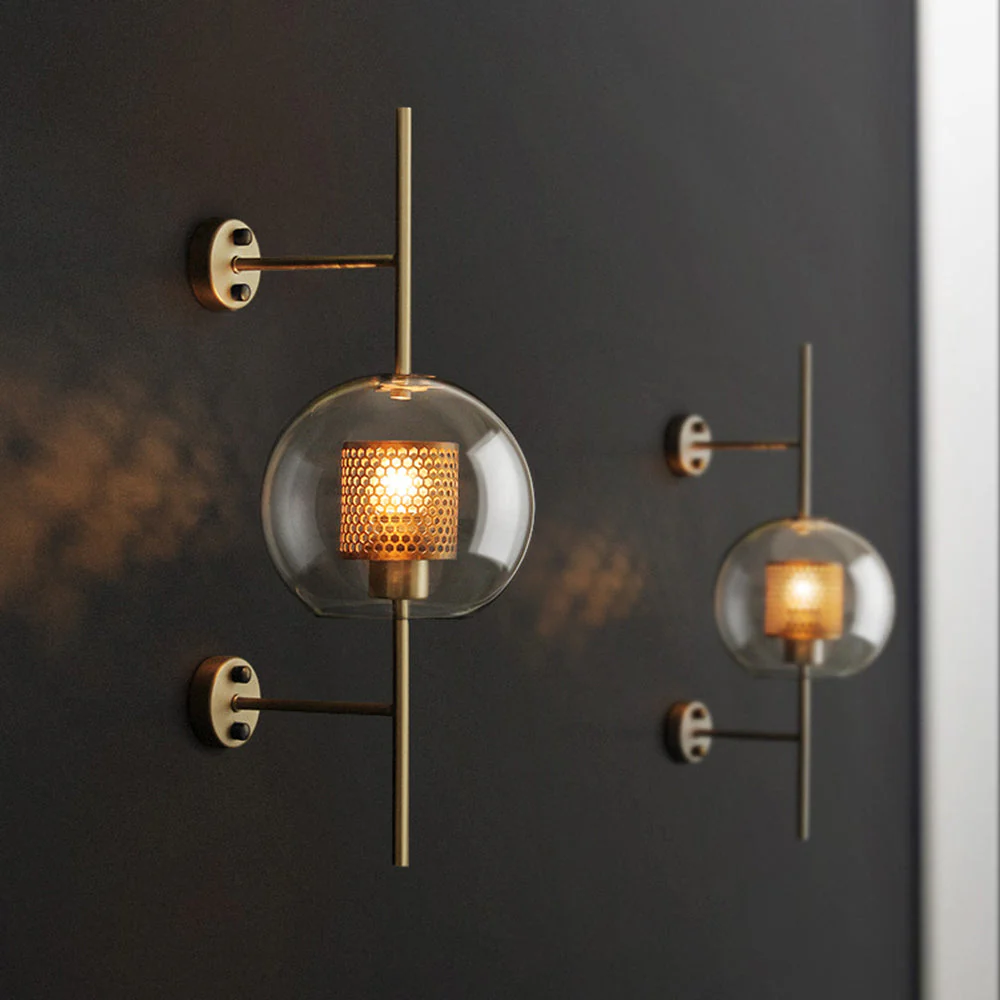 Kiri Industrial Classy Global Clear Glass Wall Lamp - Image 13