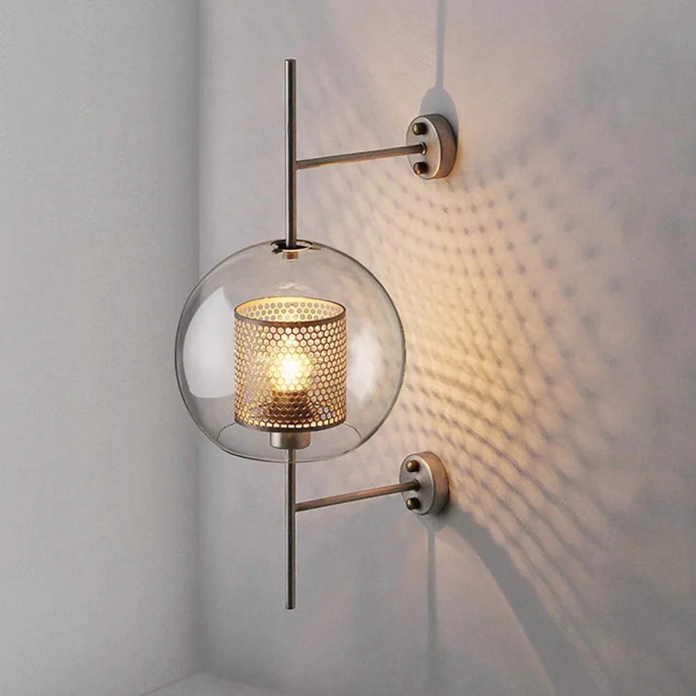 Kiri Industrial Classy Global Clear Glass Wall Lamp - Image 17