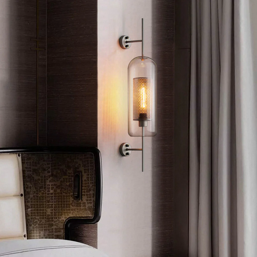 Kiri Industrial Classy Global Clear Glass Wall Lamp - Image 8