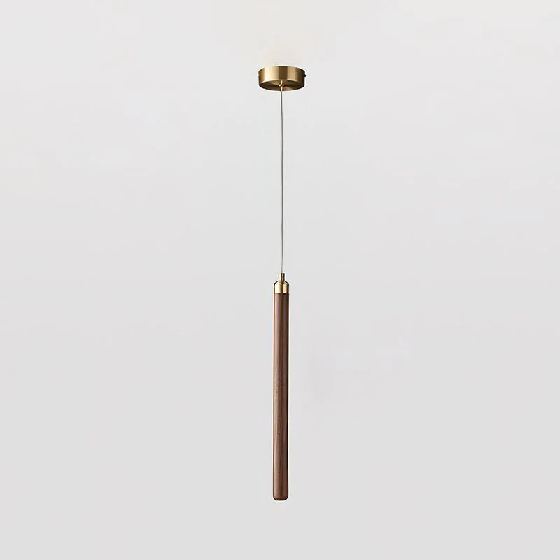 Kyoto Walnut Brass Linear Pendant Light - Image 10
