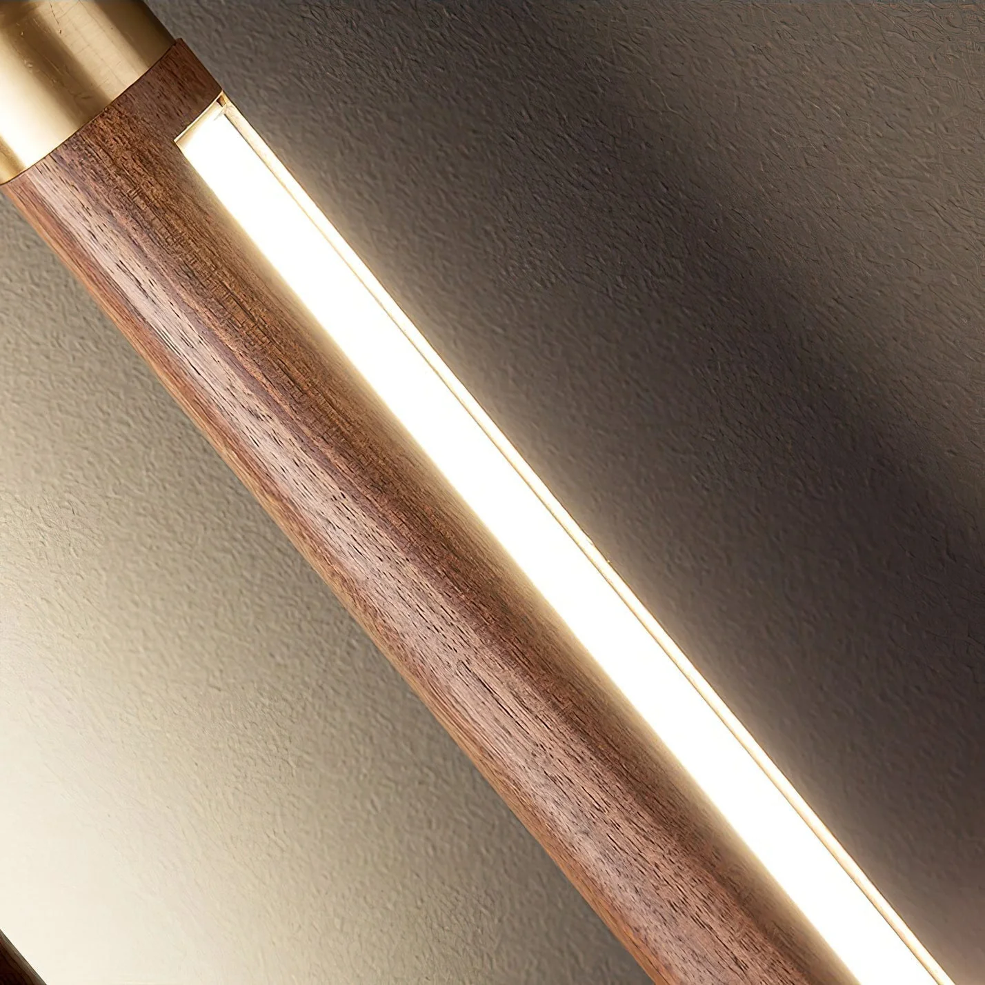 Kyoto Walnut Brass Linear Pendant Light - Image 8