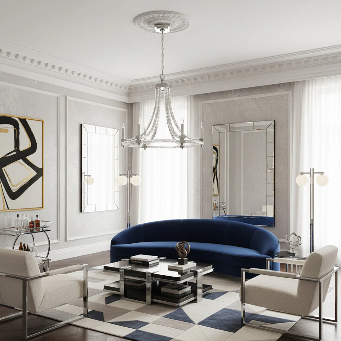 Lalume Contemporary Crystal Chandelier - Image 7