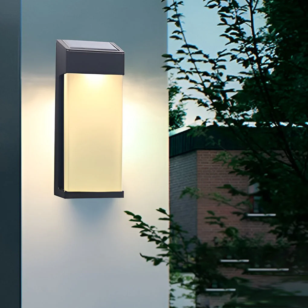 Laon Rectangular LED Light-controlled Outdoor Sconce Light - Image 3