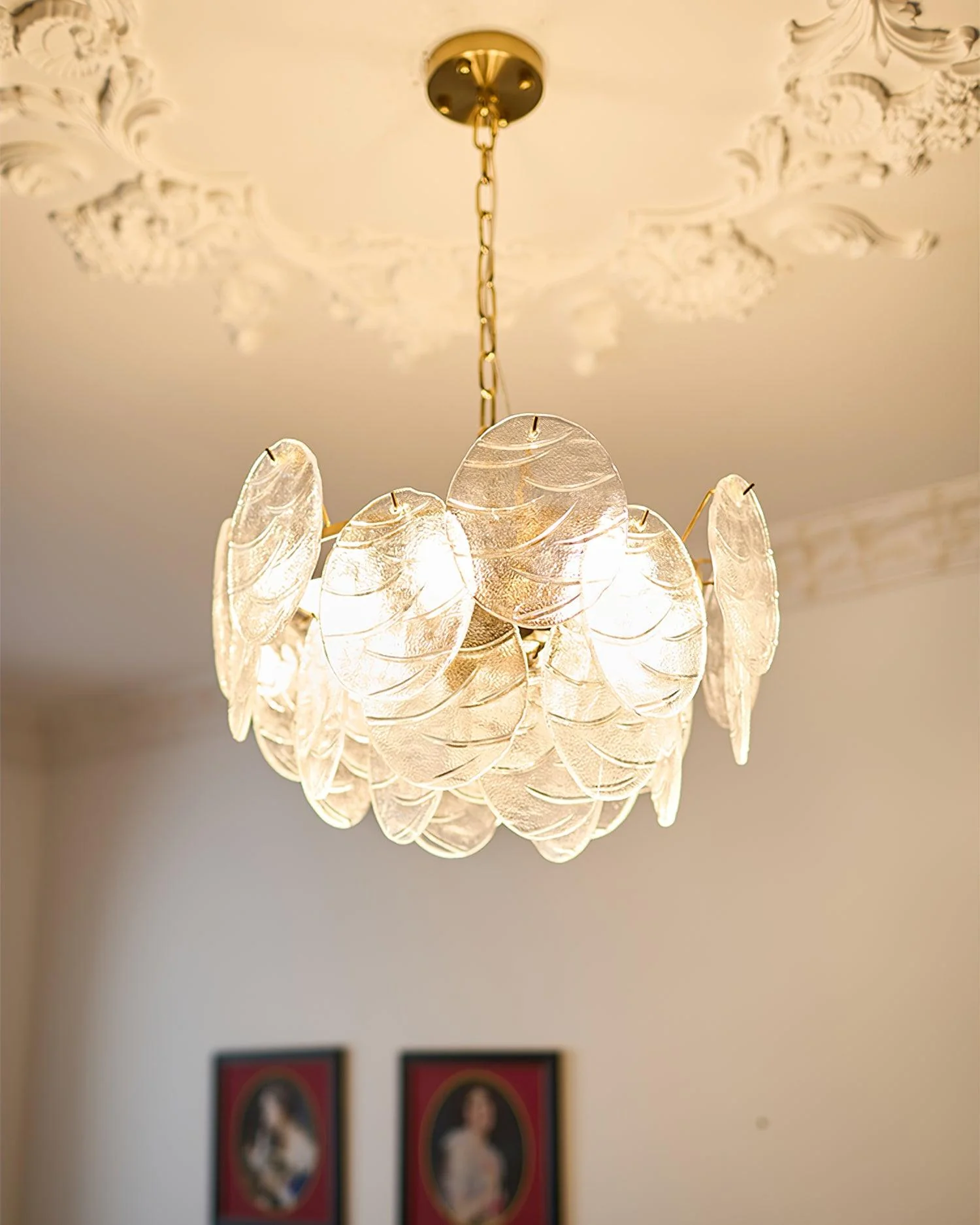 Leaf Vintage Glass Chandelier - Image 10