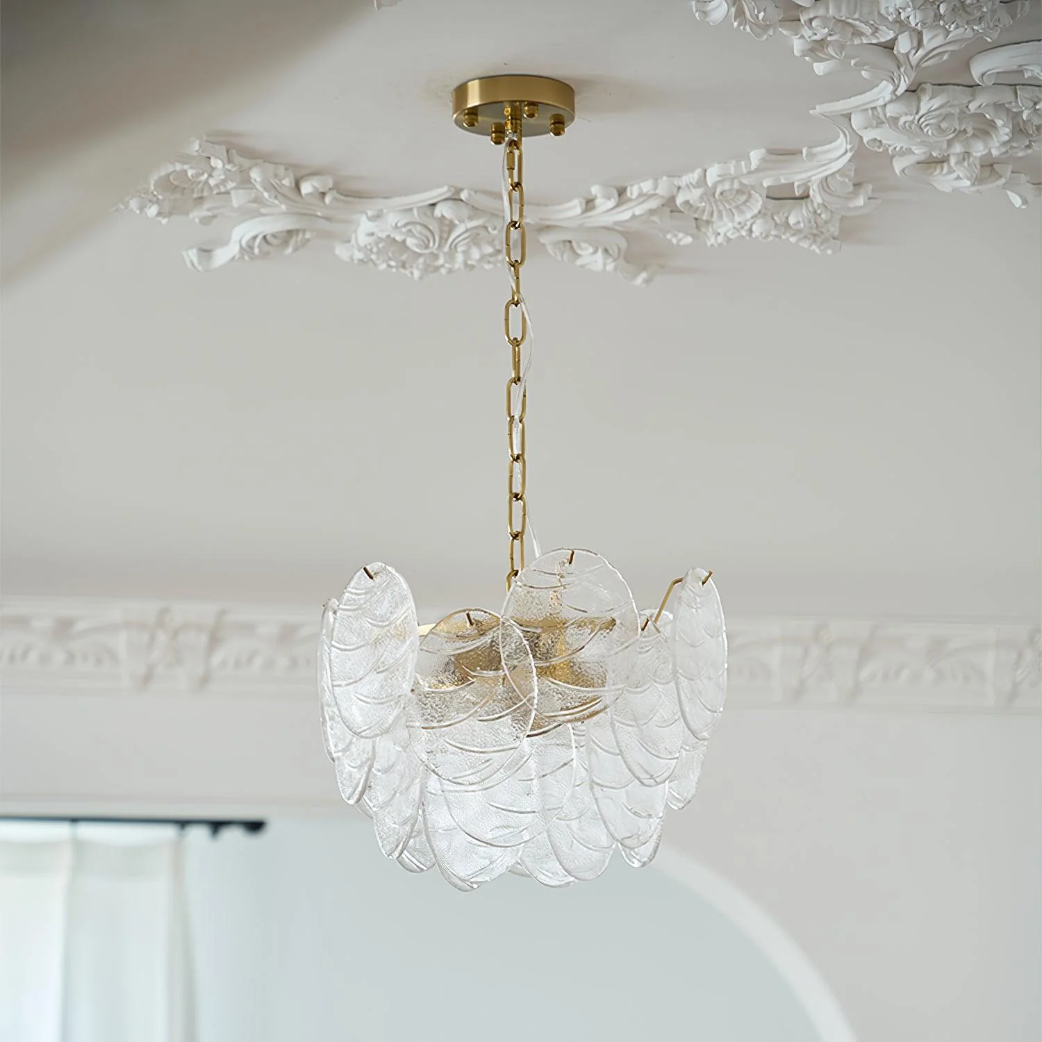 Leaf Vintage Glass Chandelier - Image 11
