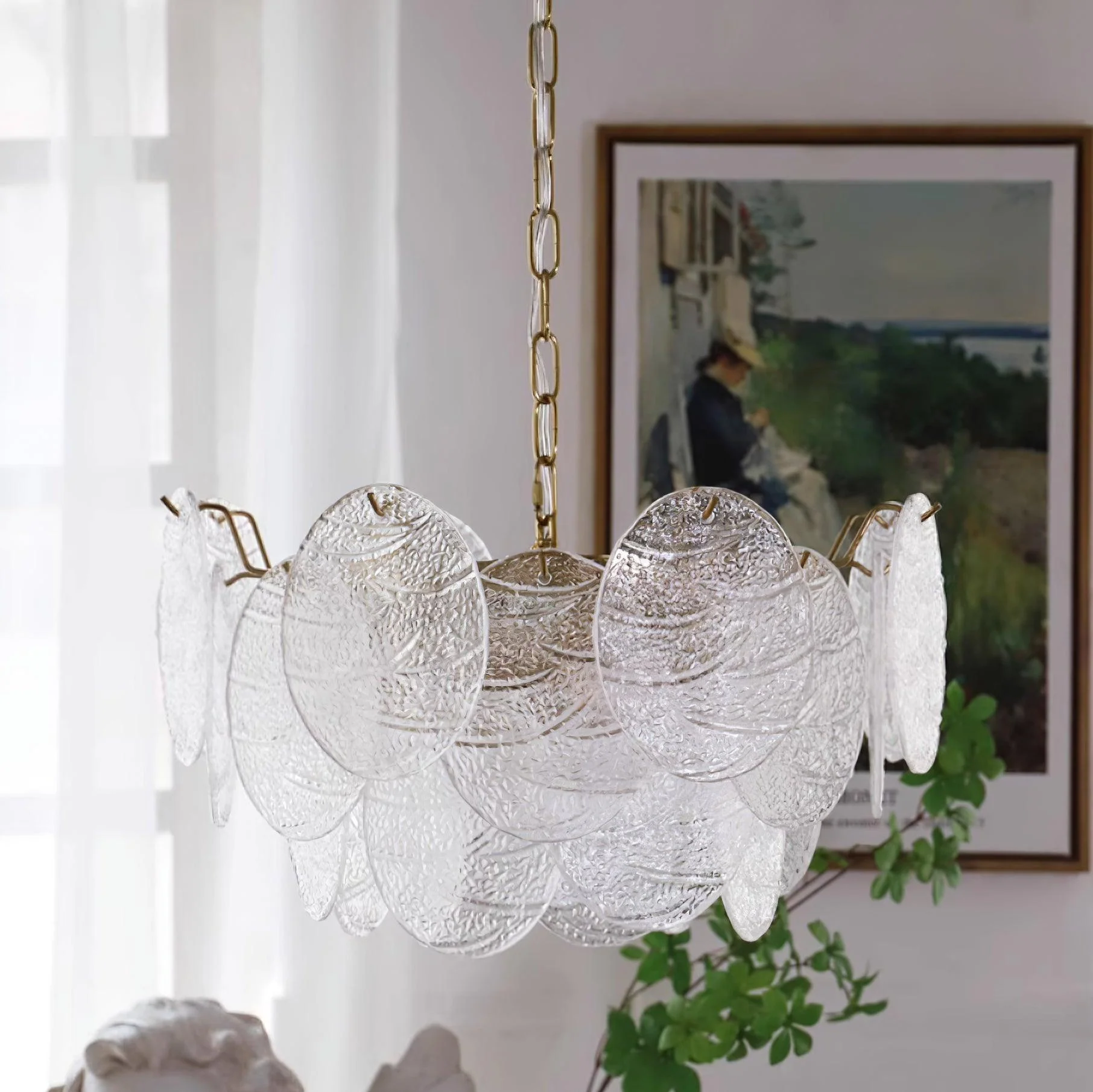 Leaf Vintage Glass Chandelier - Image 13