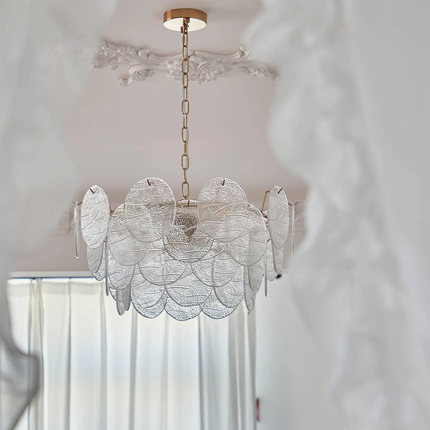 Leaf Vintage Glass Chandelier - Image 16