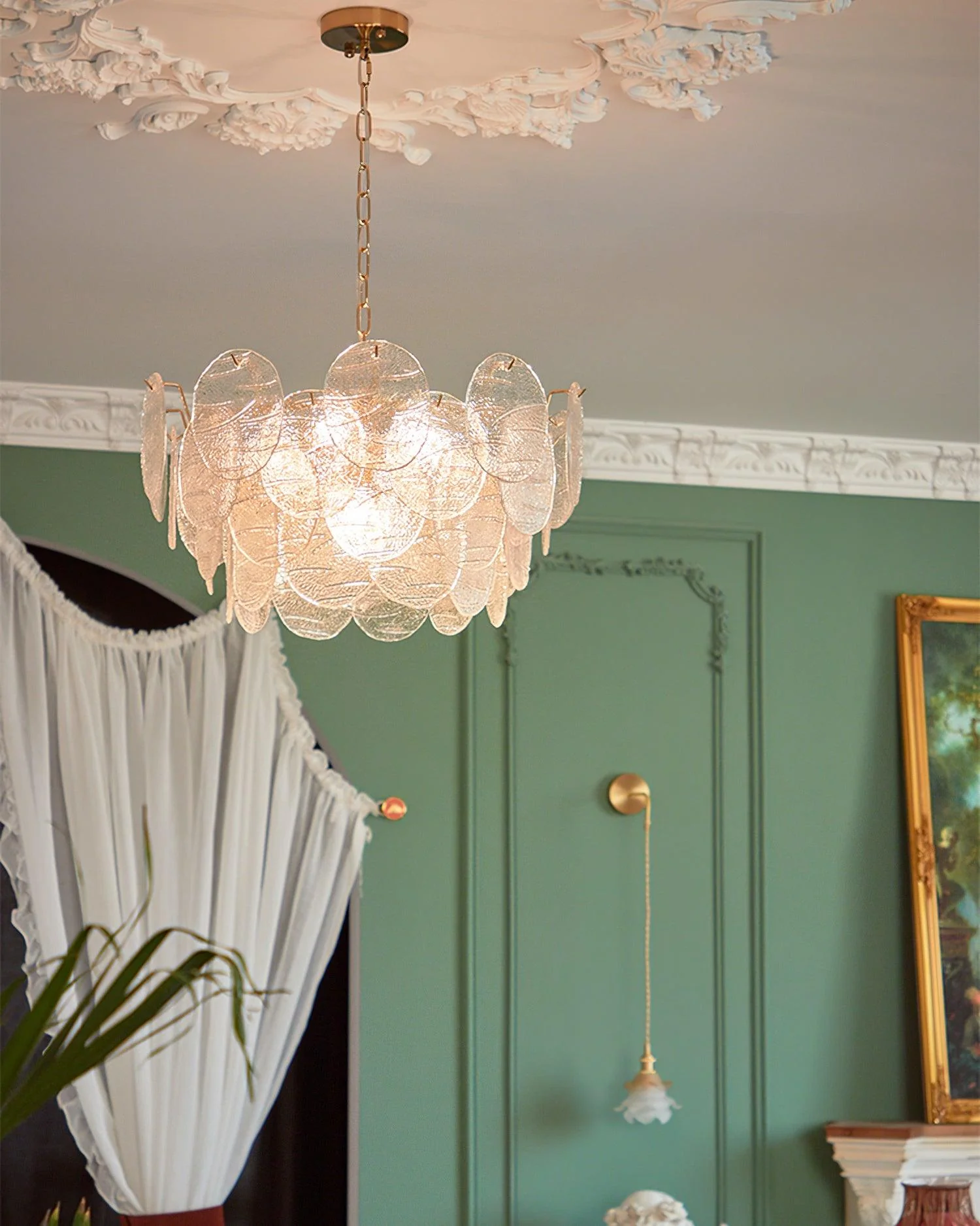 Leaf Vintage Glass Chandelier - Image 24