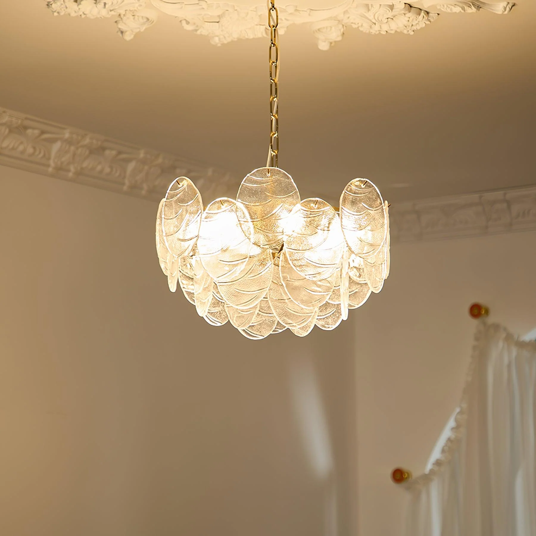 Leaf Vintage Glass Chandelier - Image 25