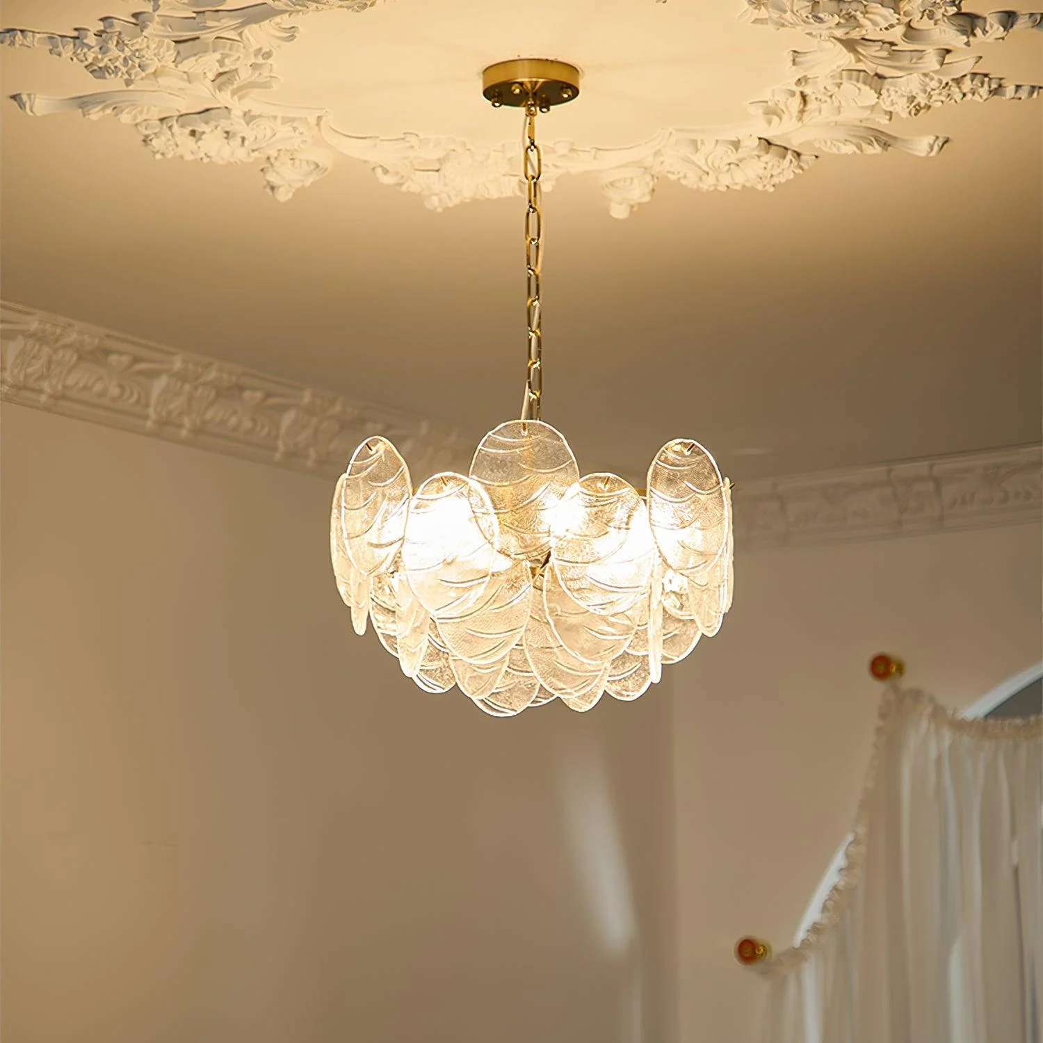 Leaf Vintage Glass Chandelier - Image 31