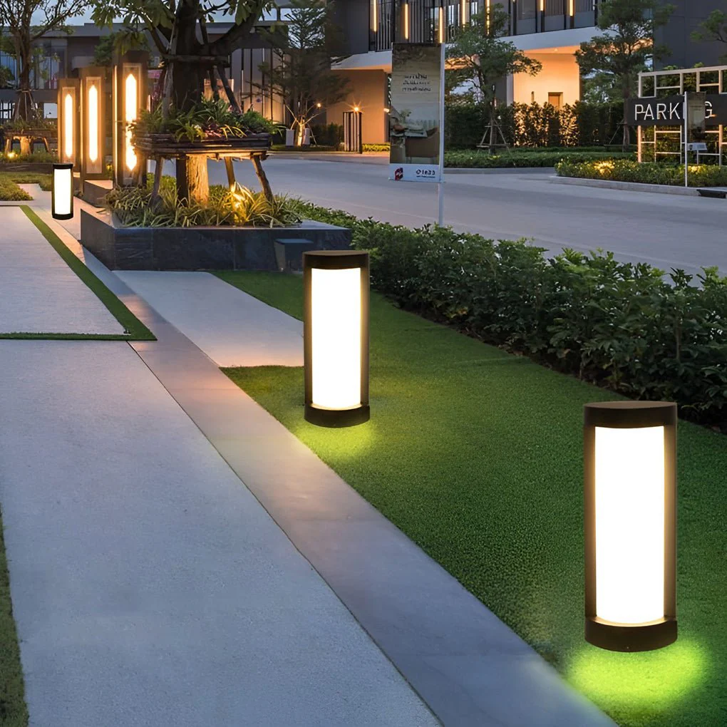 Leann Cylindrical LED Bollard Outdoor Pathway Light - Image 4