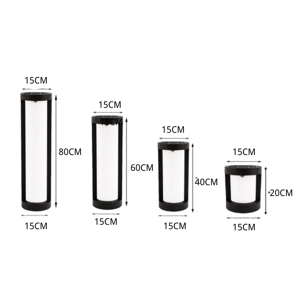 Leann Cylindrical LED Bollard Outdoor Pathway Light - Image 7