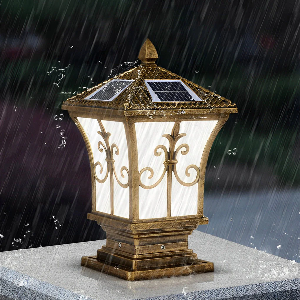 Leon Vintage Automatic Outdoor Fence Post Lights - Image 8