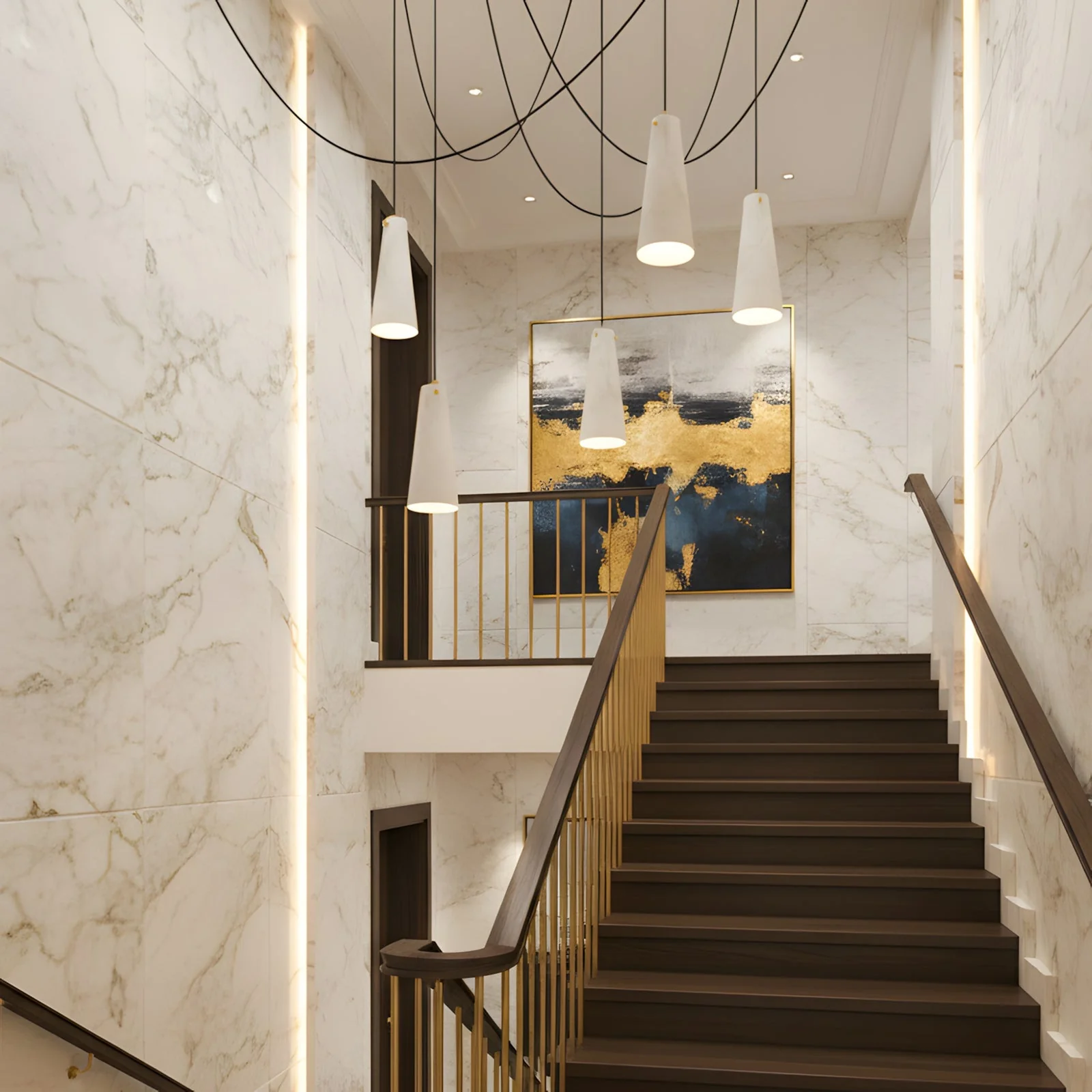 Licau Contemporary Alabaster Chandelier - Image 3