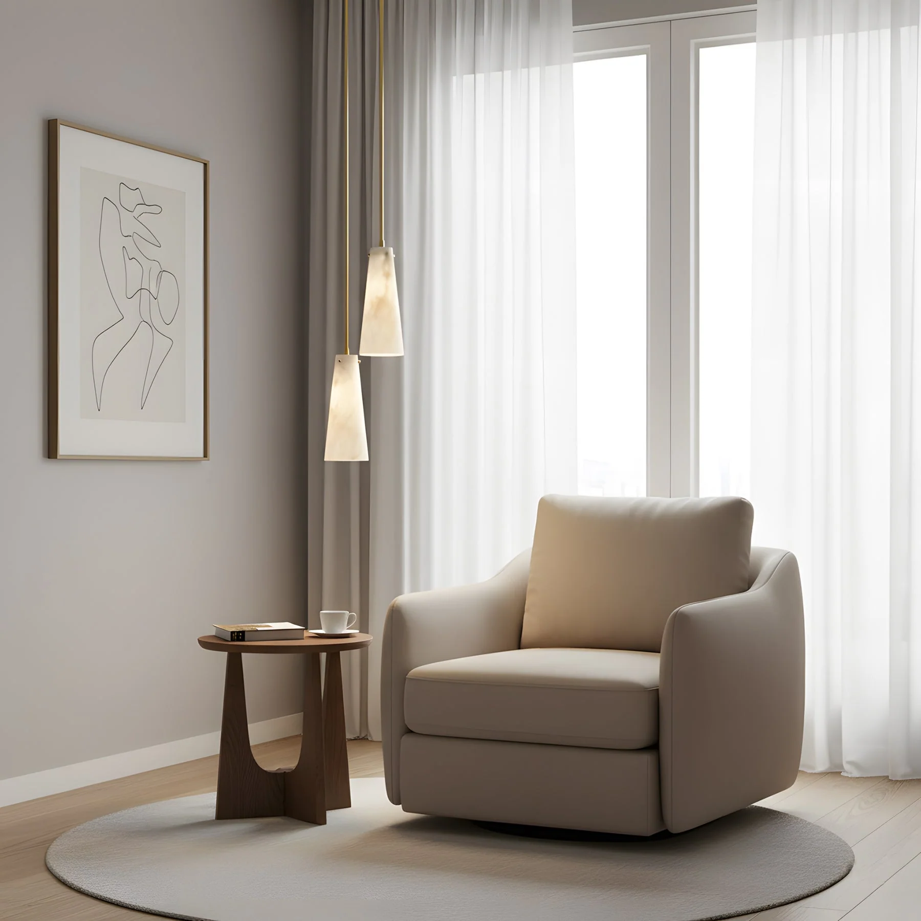 Licau Contemporary Alabaster Pendant Light - Image 10