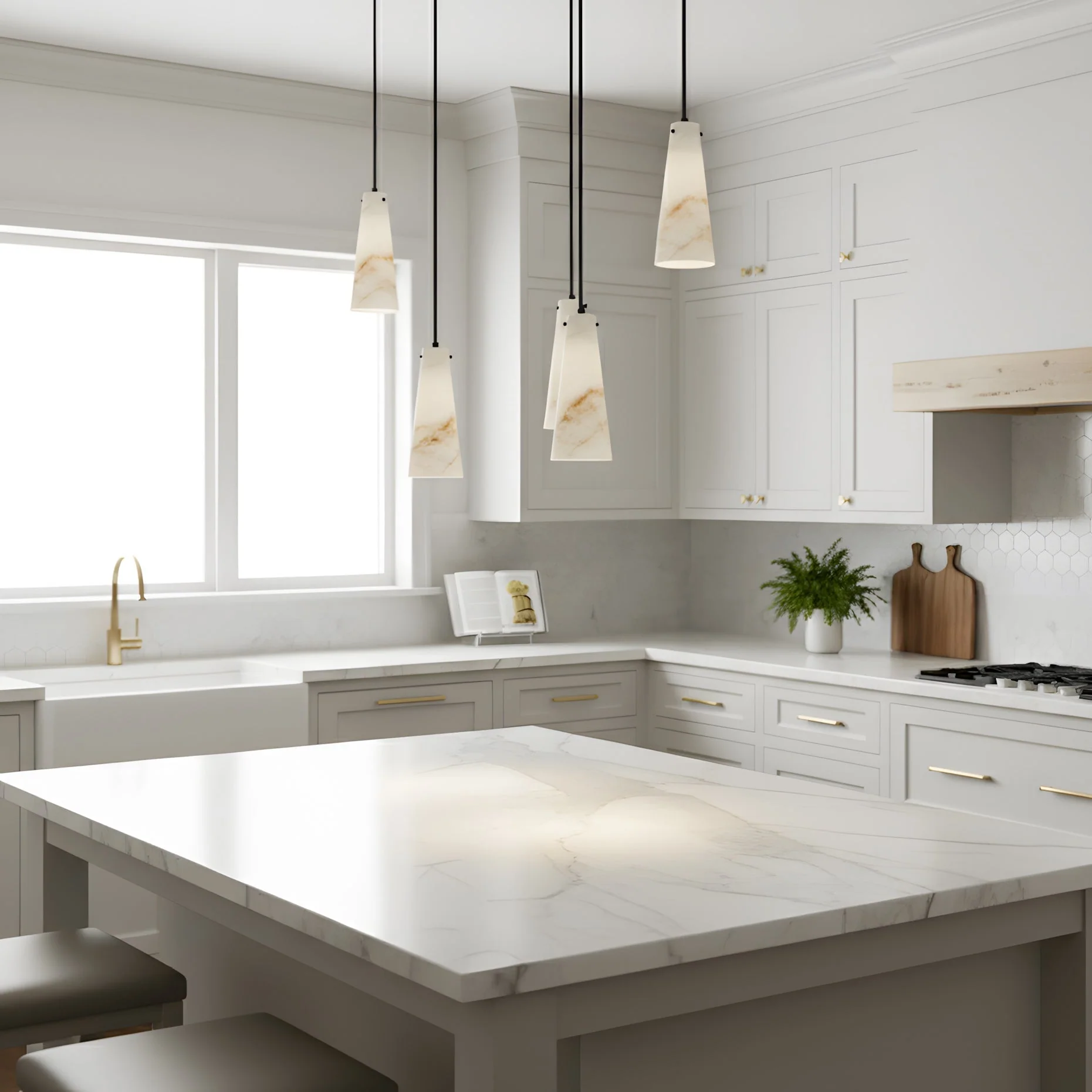 Licau Contemporary Alabaster Pendant Light - Image 12