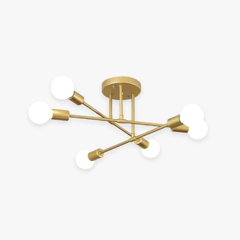Lindsy Modern Flush Mount Ceiling Light, Gold & Black
