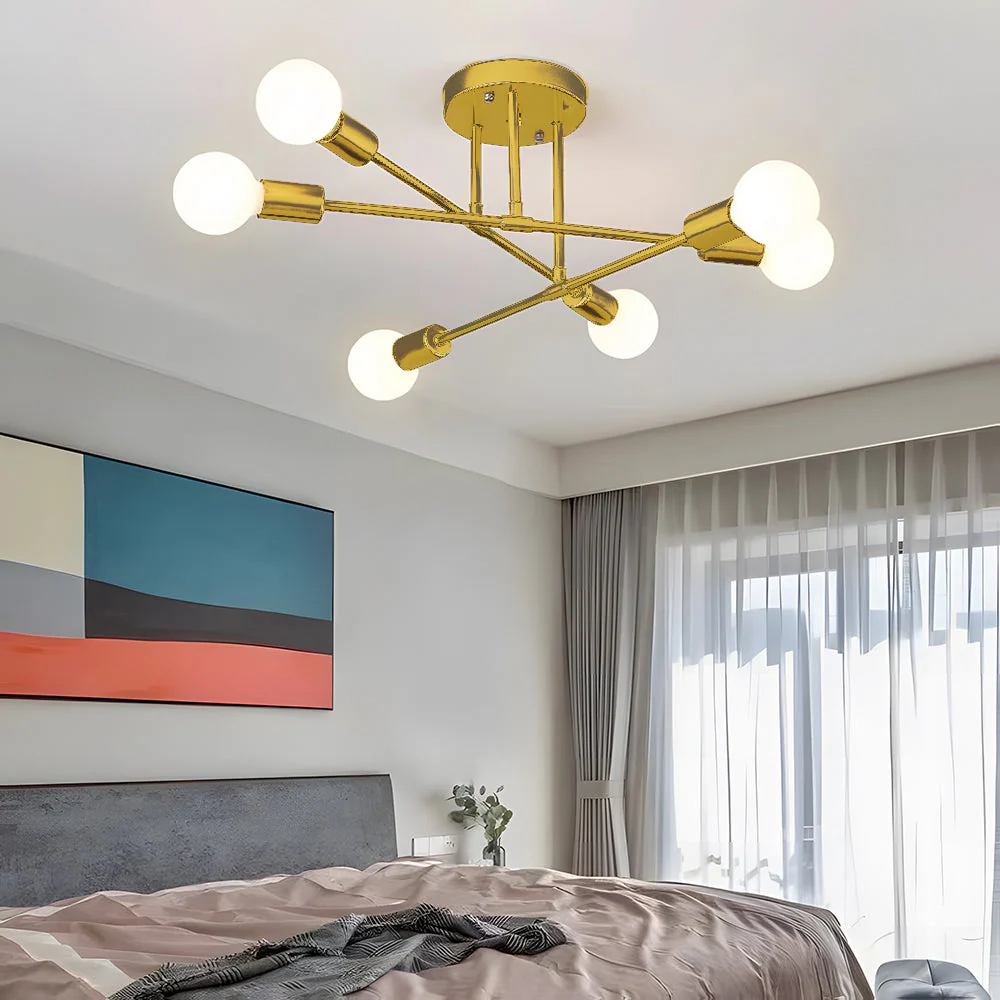 Lindsy Modern Flush Mount Ceiling Light, Gold & Black - Image 5