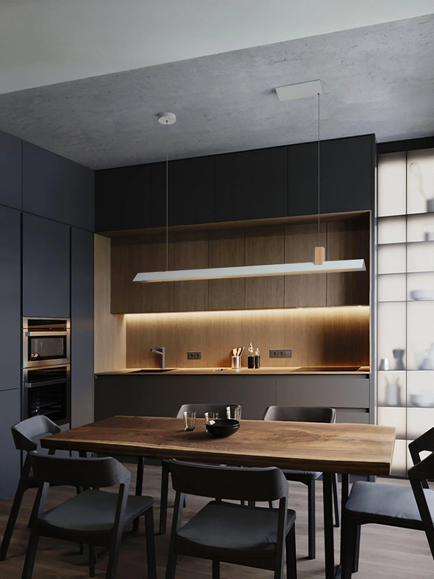 Linea Minimalist Wooden Pendant Light - Image 2