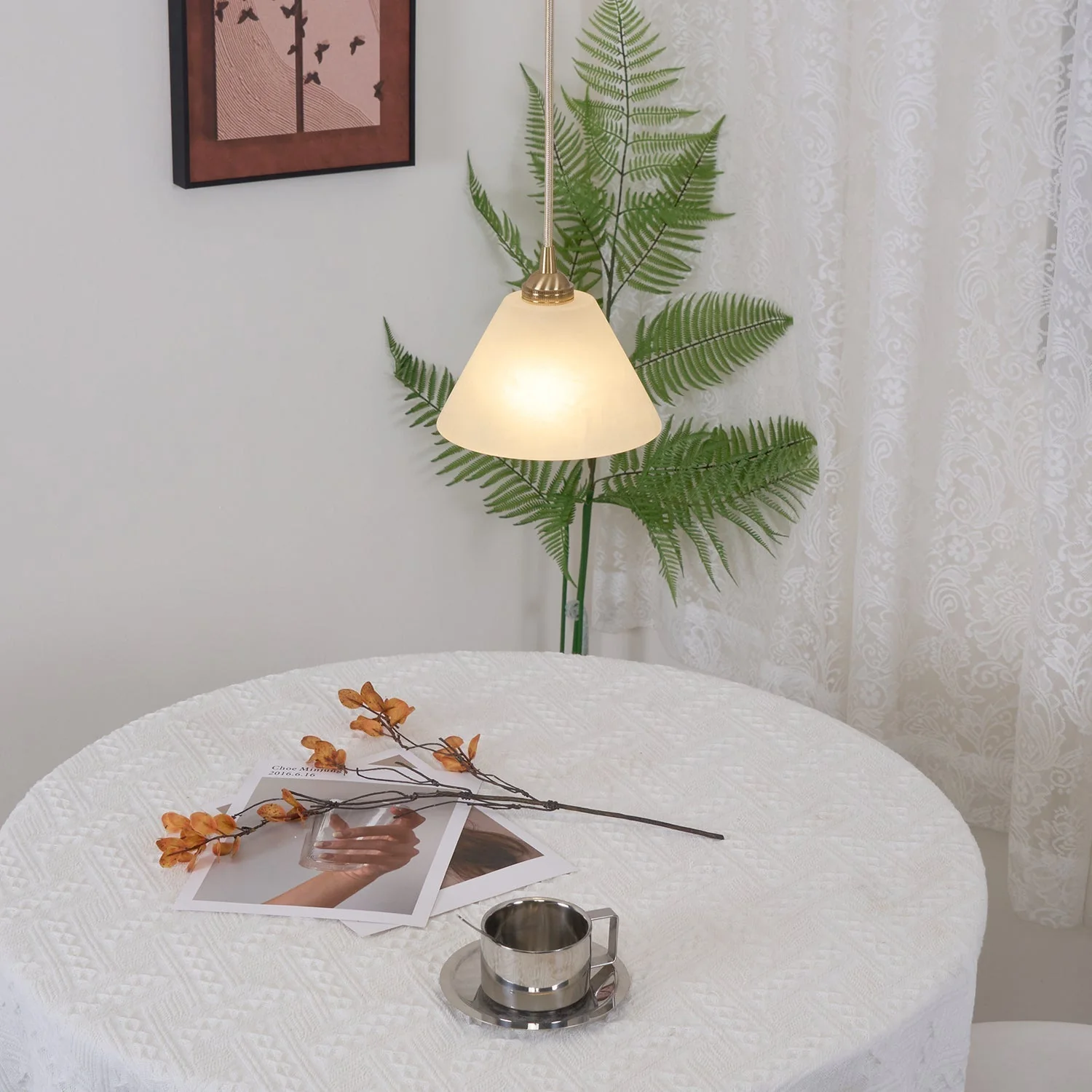 Liora Minimalist Alabaster Pendant Light - Image 14