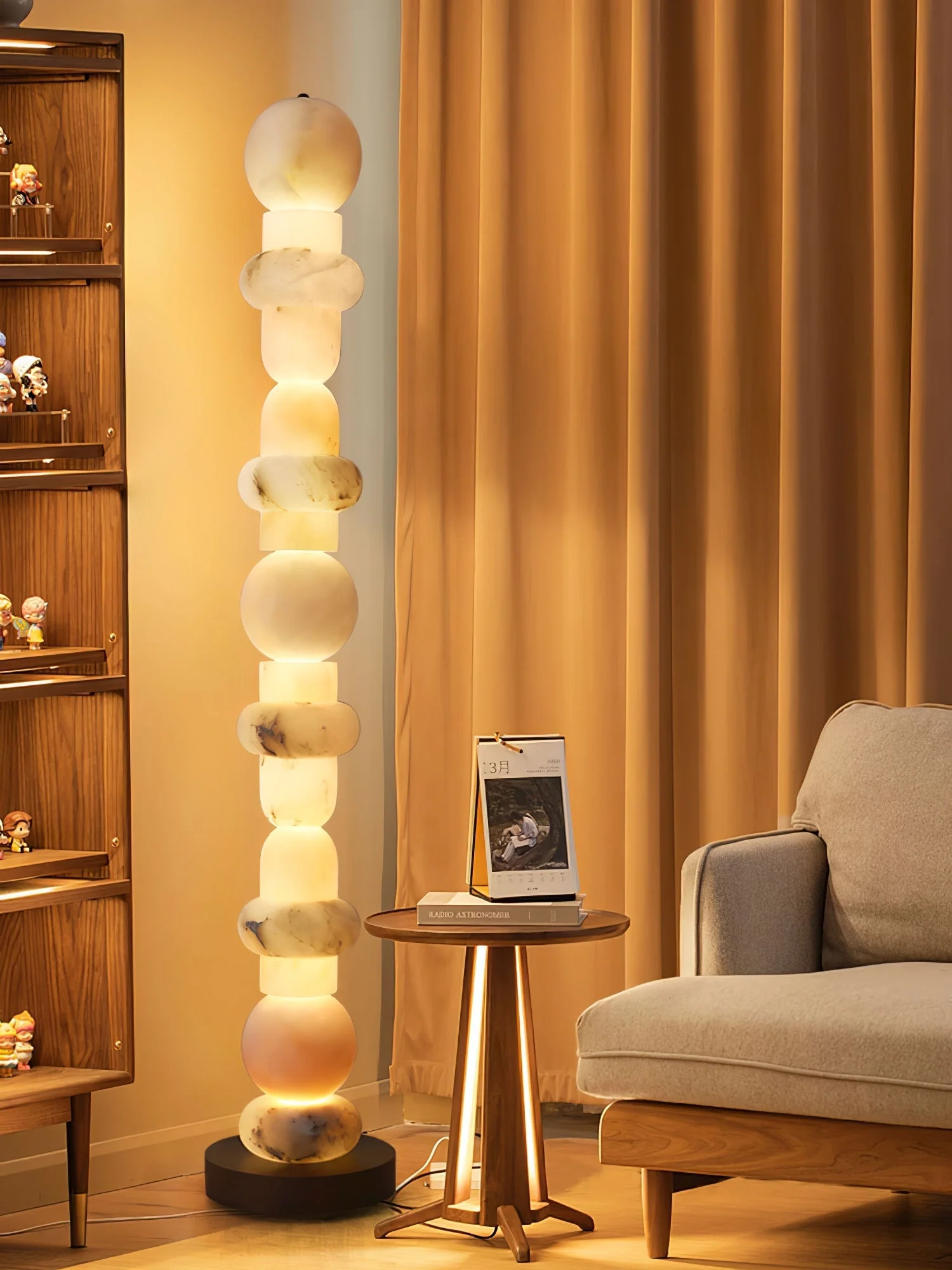 Lira Stacked Alabaster Floor Lamp - Image 26