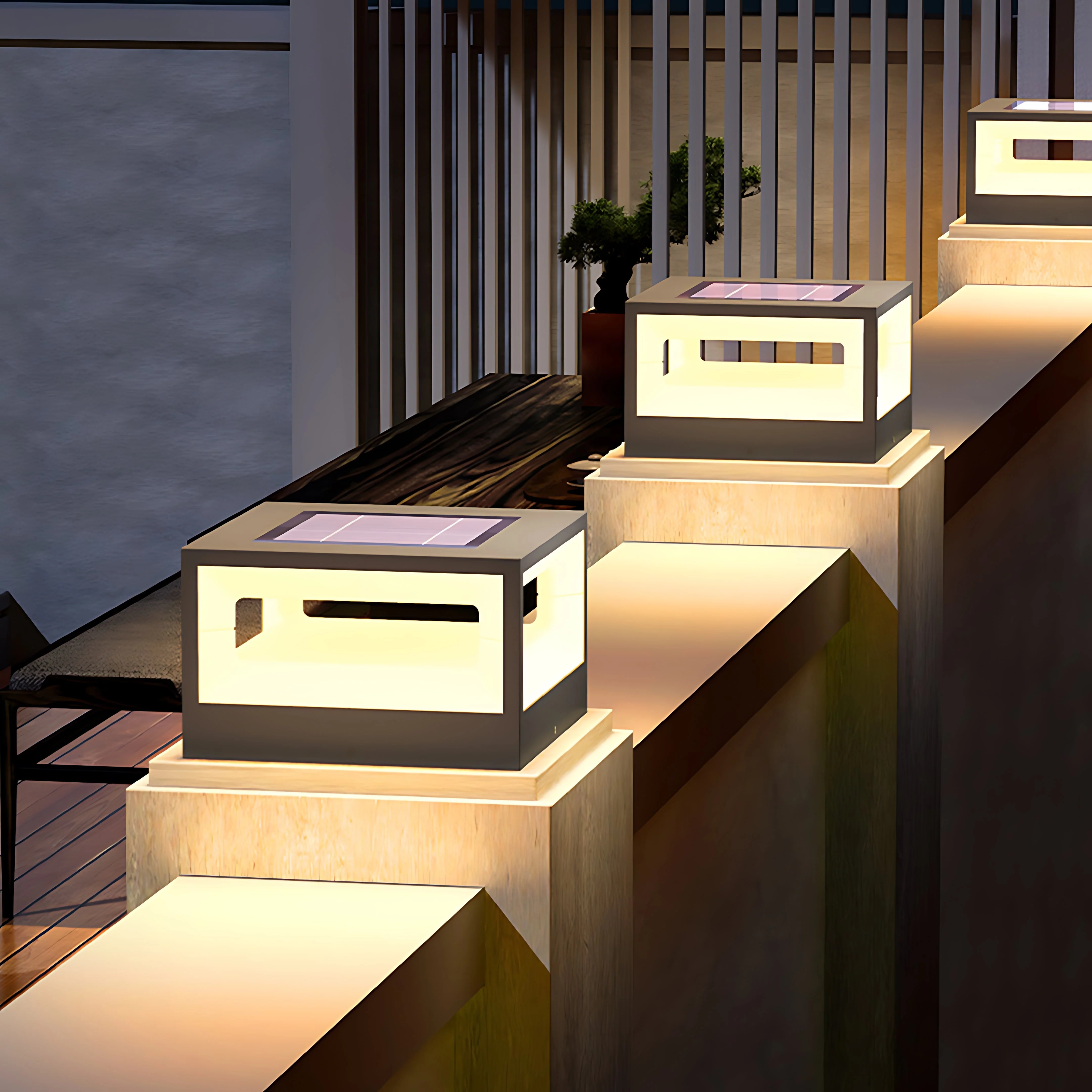 Lolass Hollow Square Stell Outdoor Pillar Light - Image 14