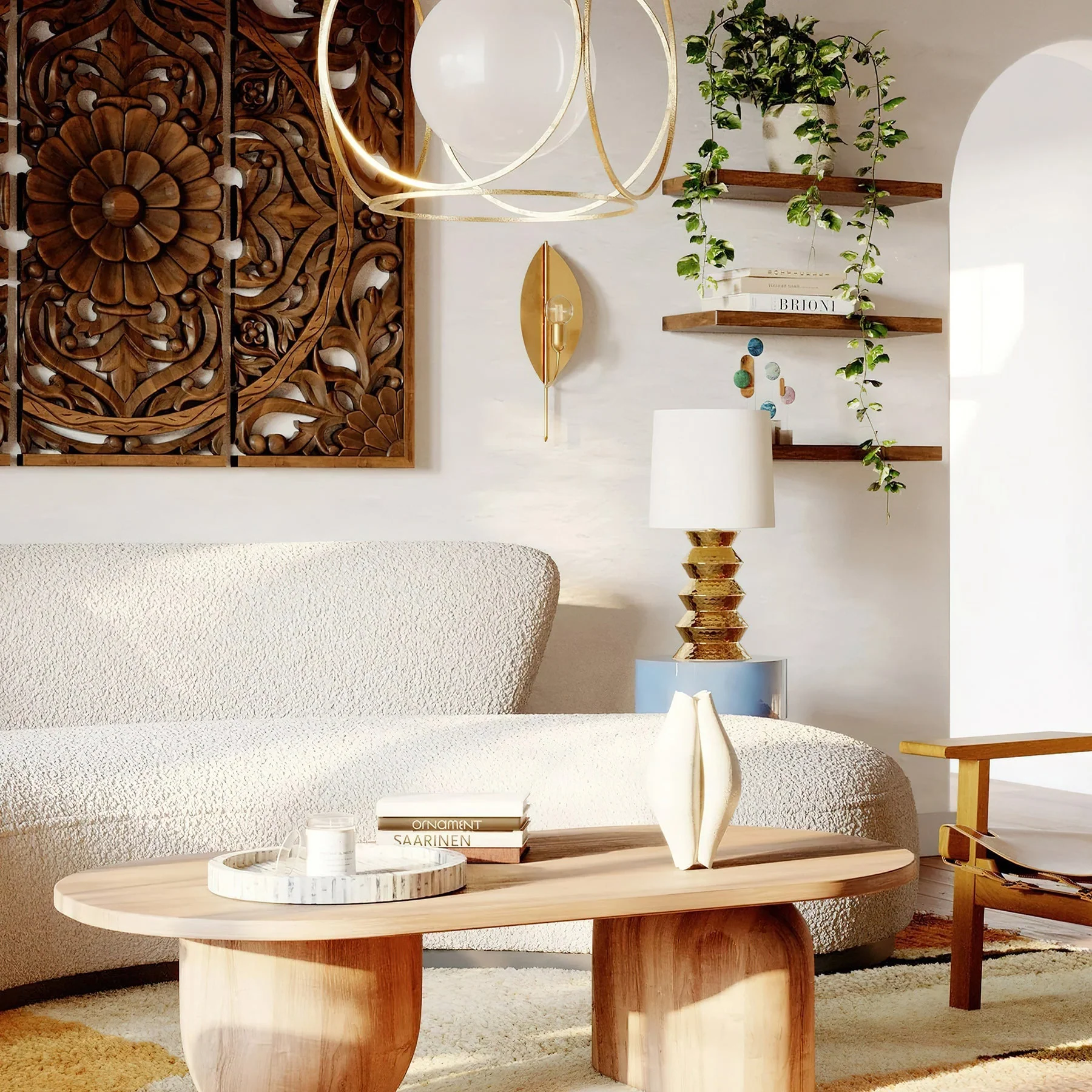 Lorelei Contemporary Brass Wall Light - Image 3