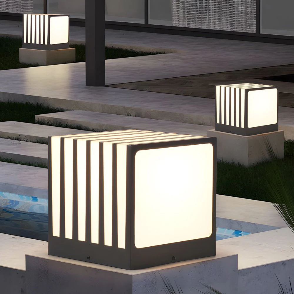 Lulu Square Column Outdoor Fence Post Light