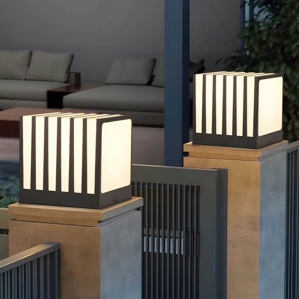 Lulu Square Column Outdoor Fence Post Light - Image 2